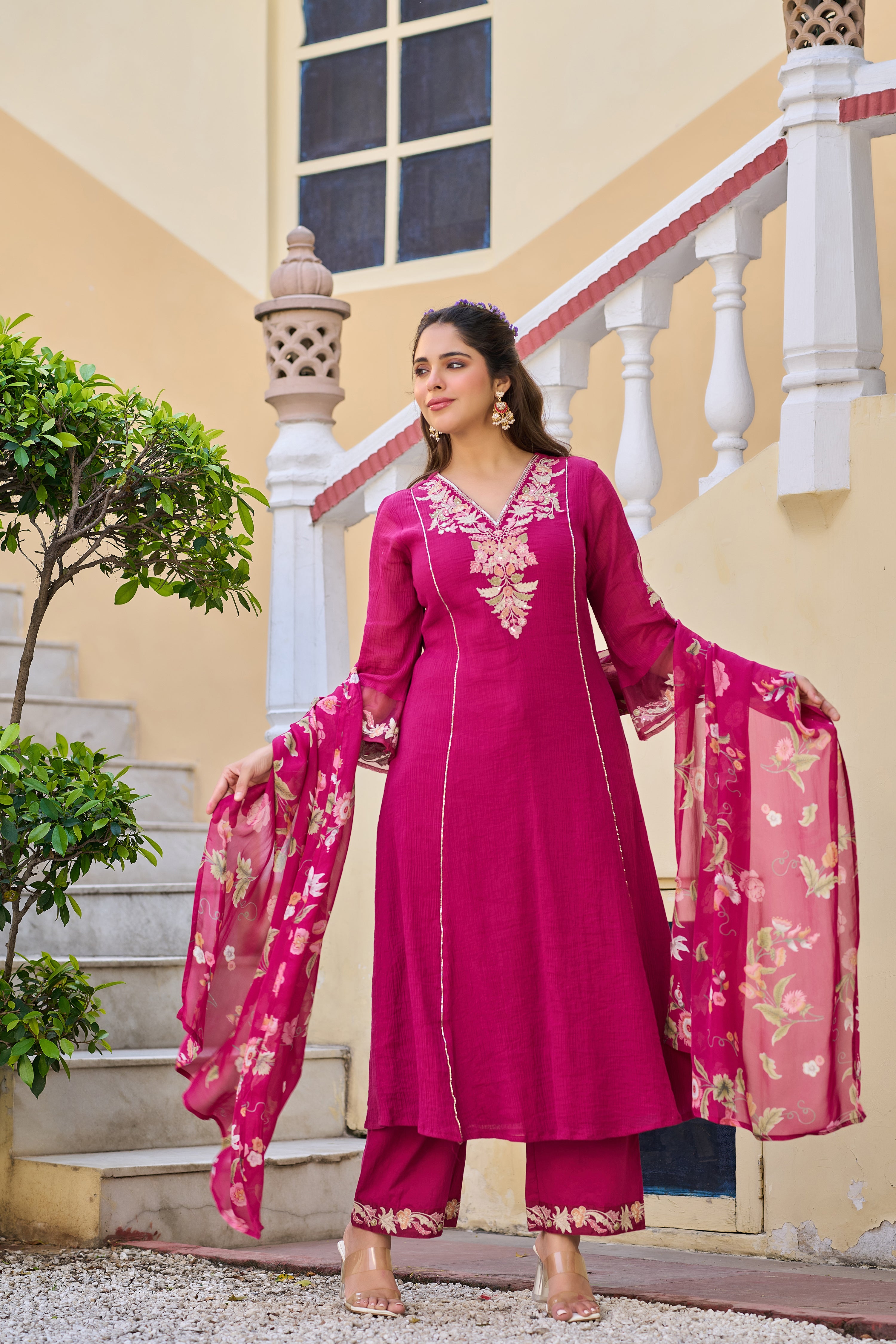 Rose Radiance Ensemble Suit Set