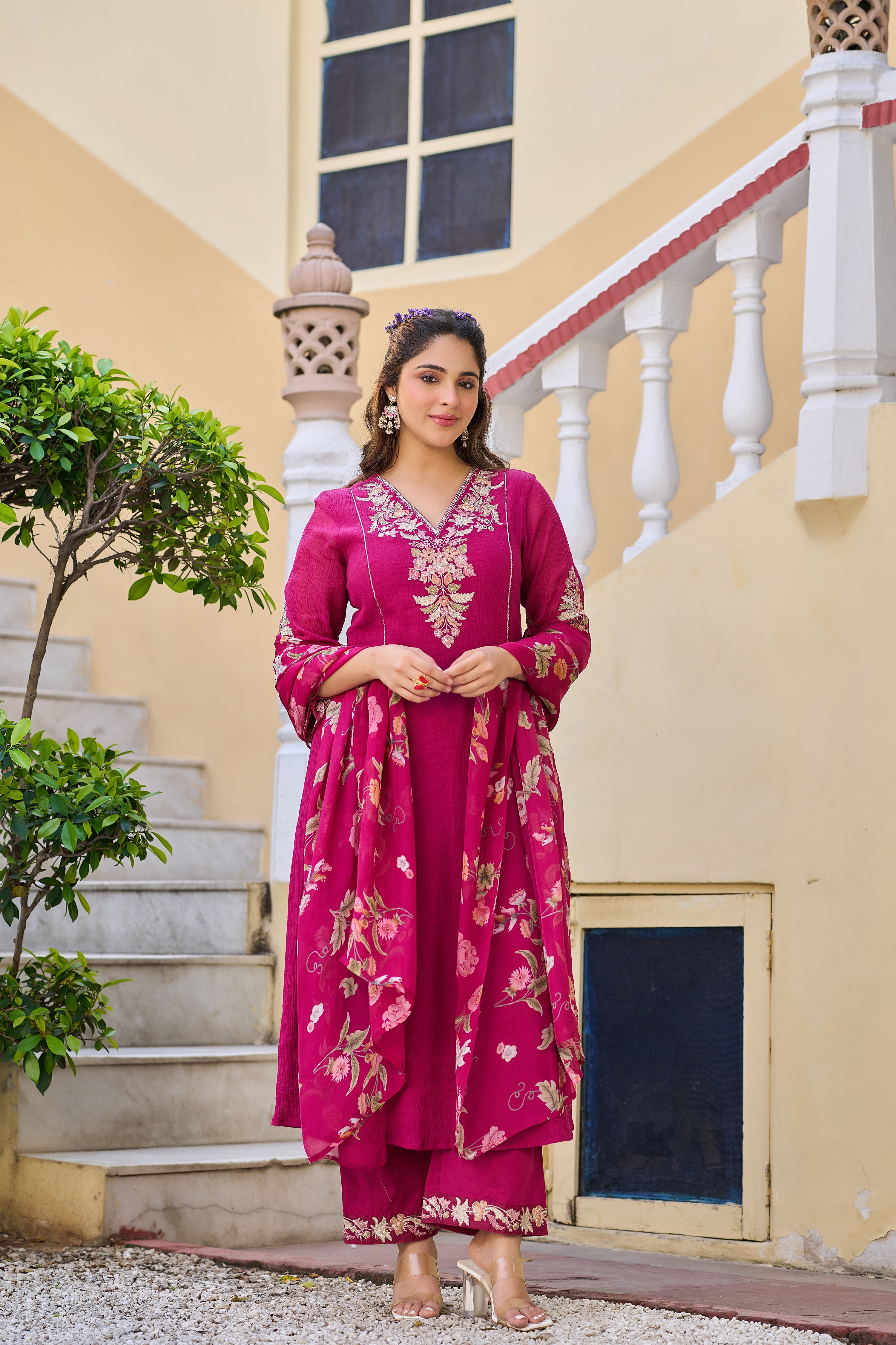 Rose Radiance Ensemble Suit Set