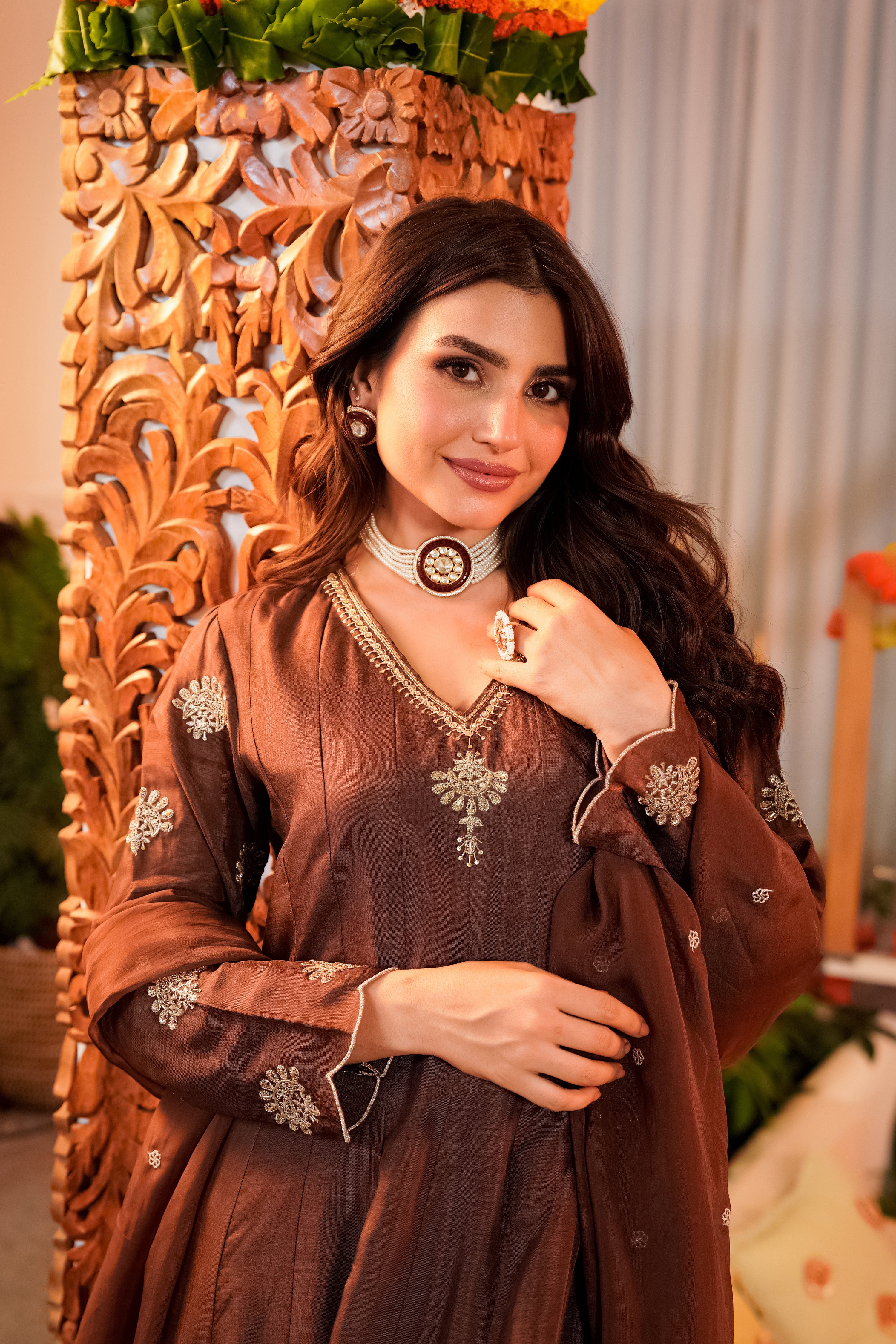 Mocha Royale Satori Silk Suit Set