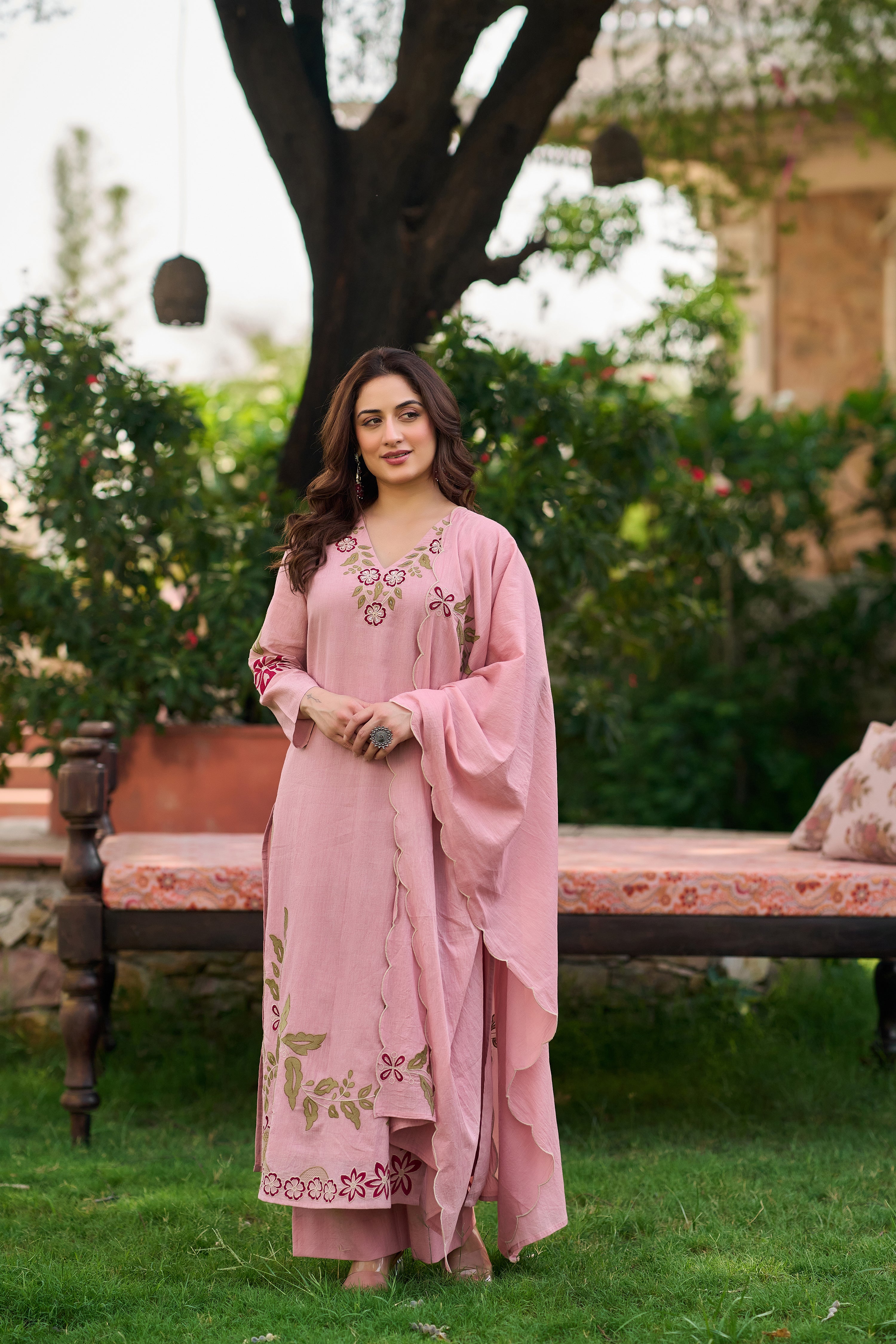 Blooming Blush Embroidered Set