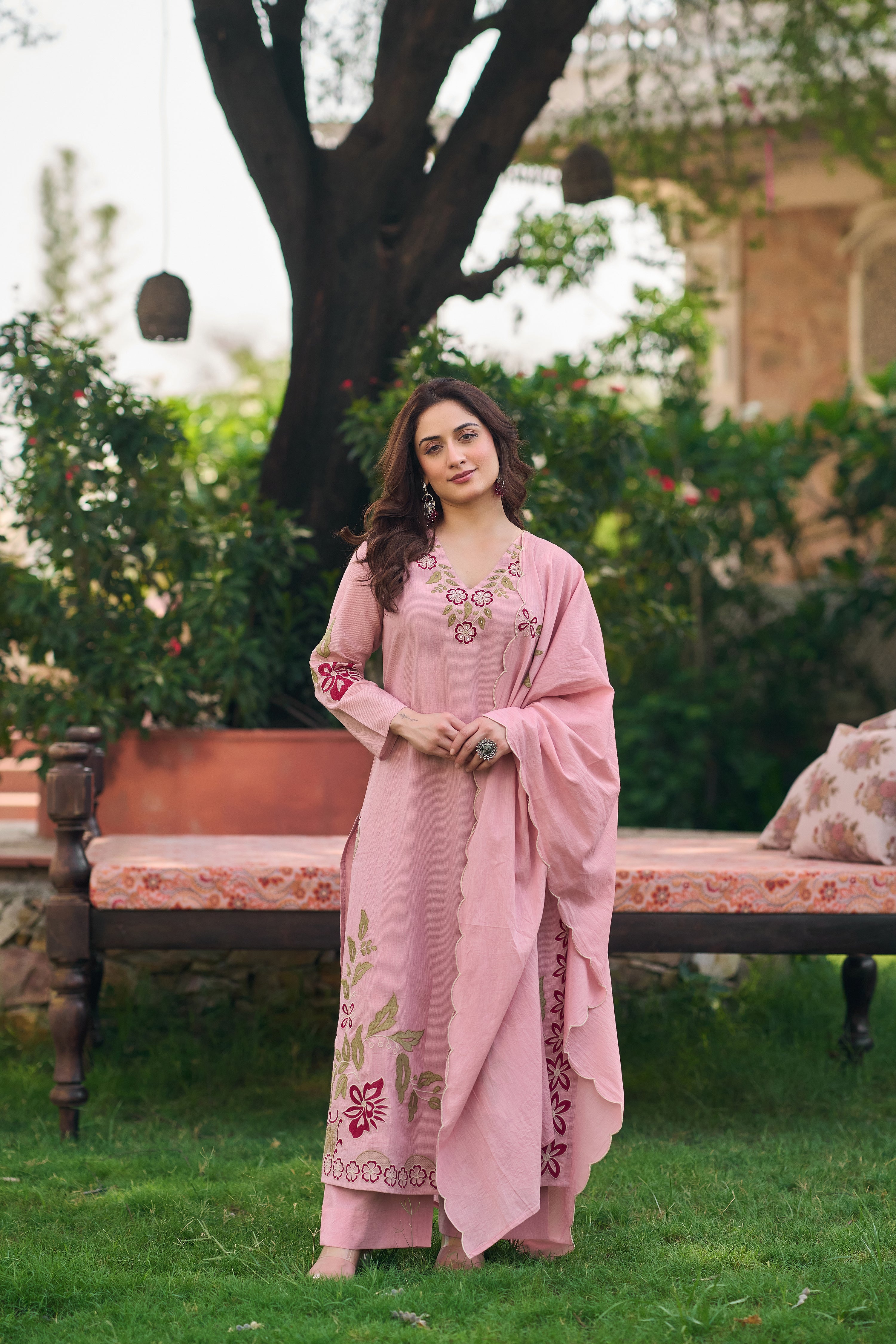 Blooming Blush Embroidered Set