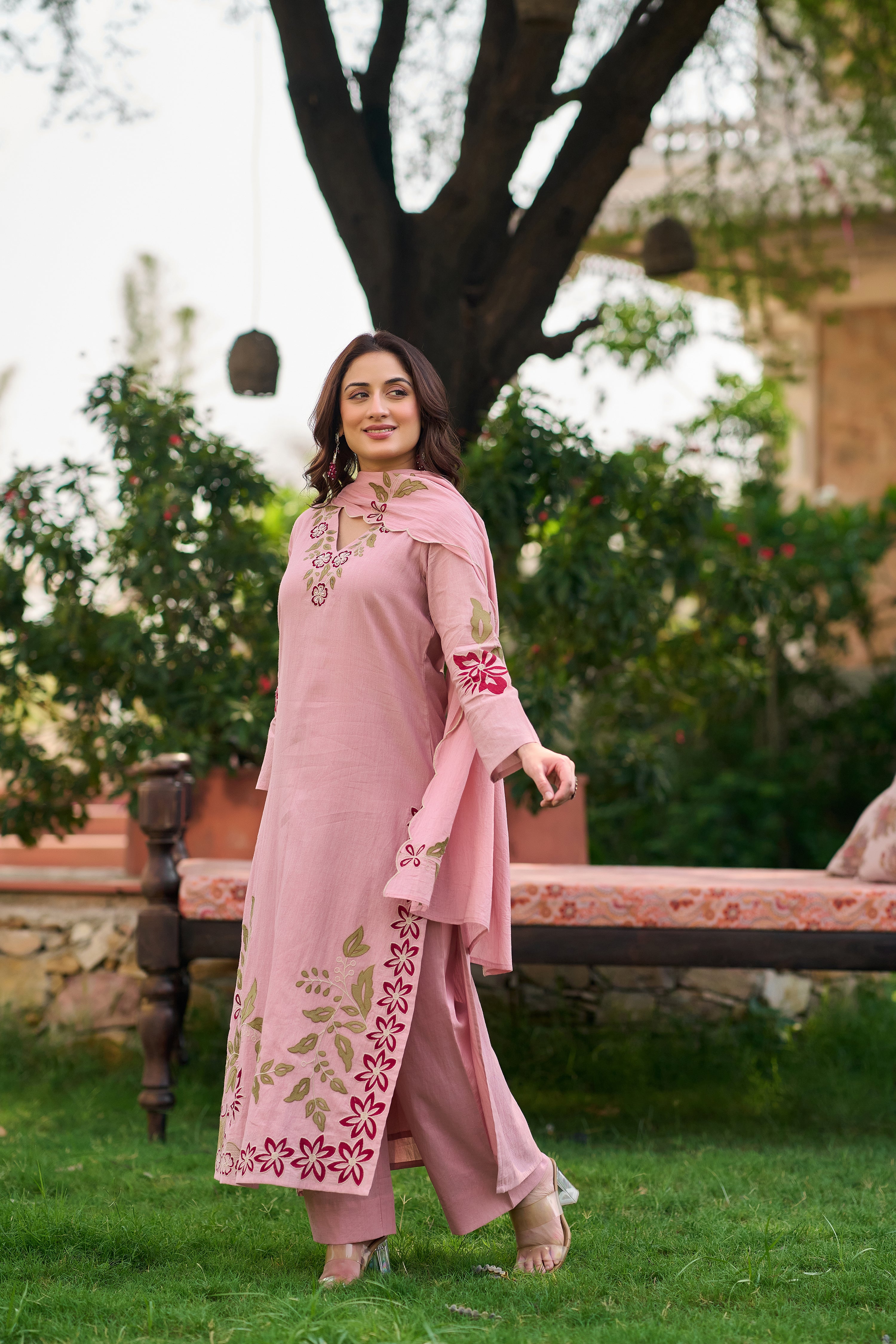 Blooming Blush Embroidered Set
