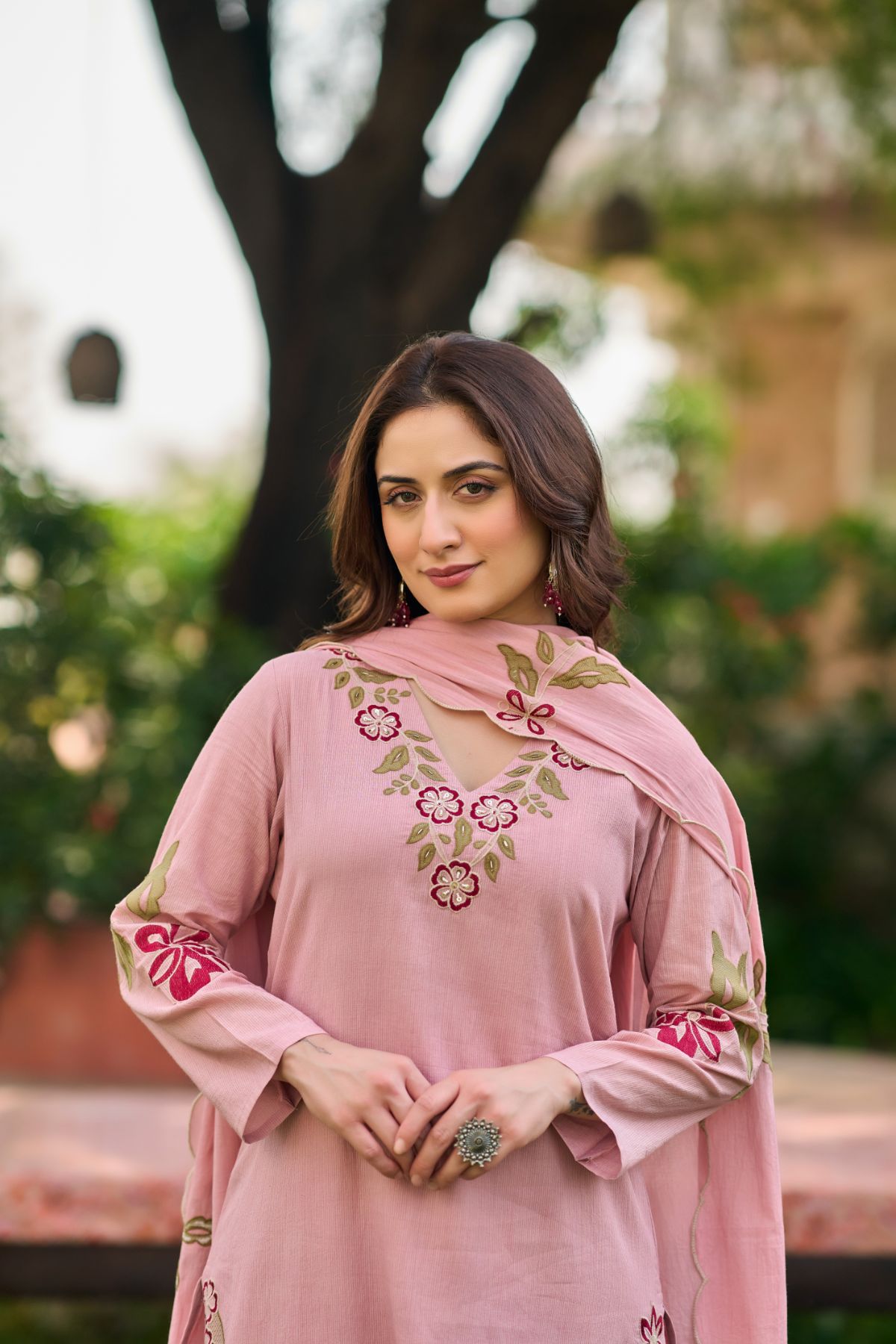 Blooming Blush Embroidered Set