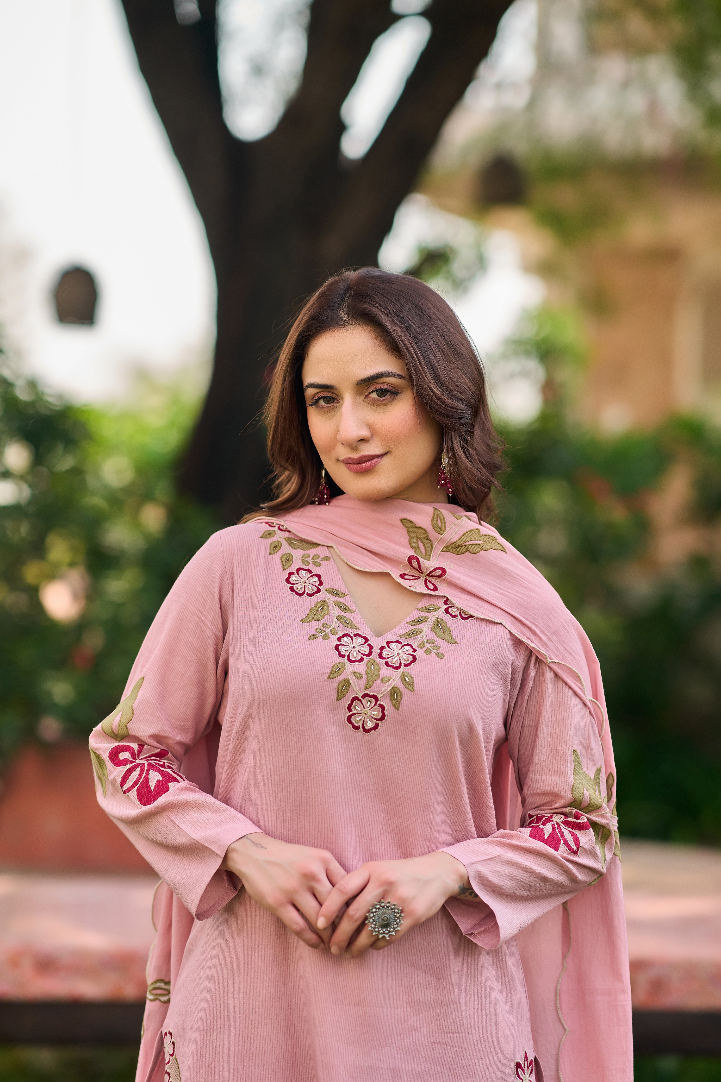 Blooming Blush Embroidered Set