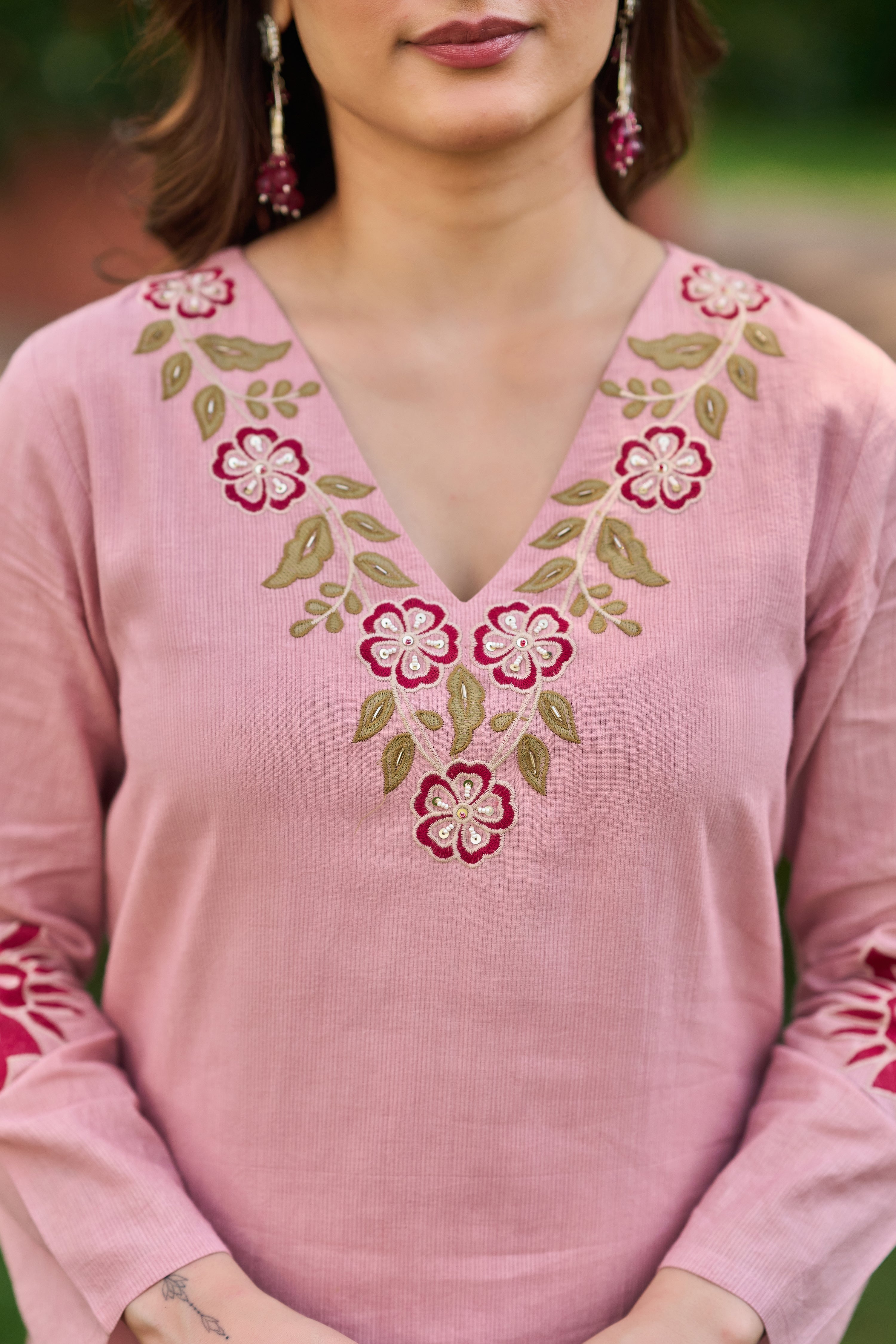 Blooming Blush Embroidered Set