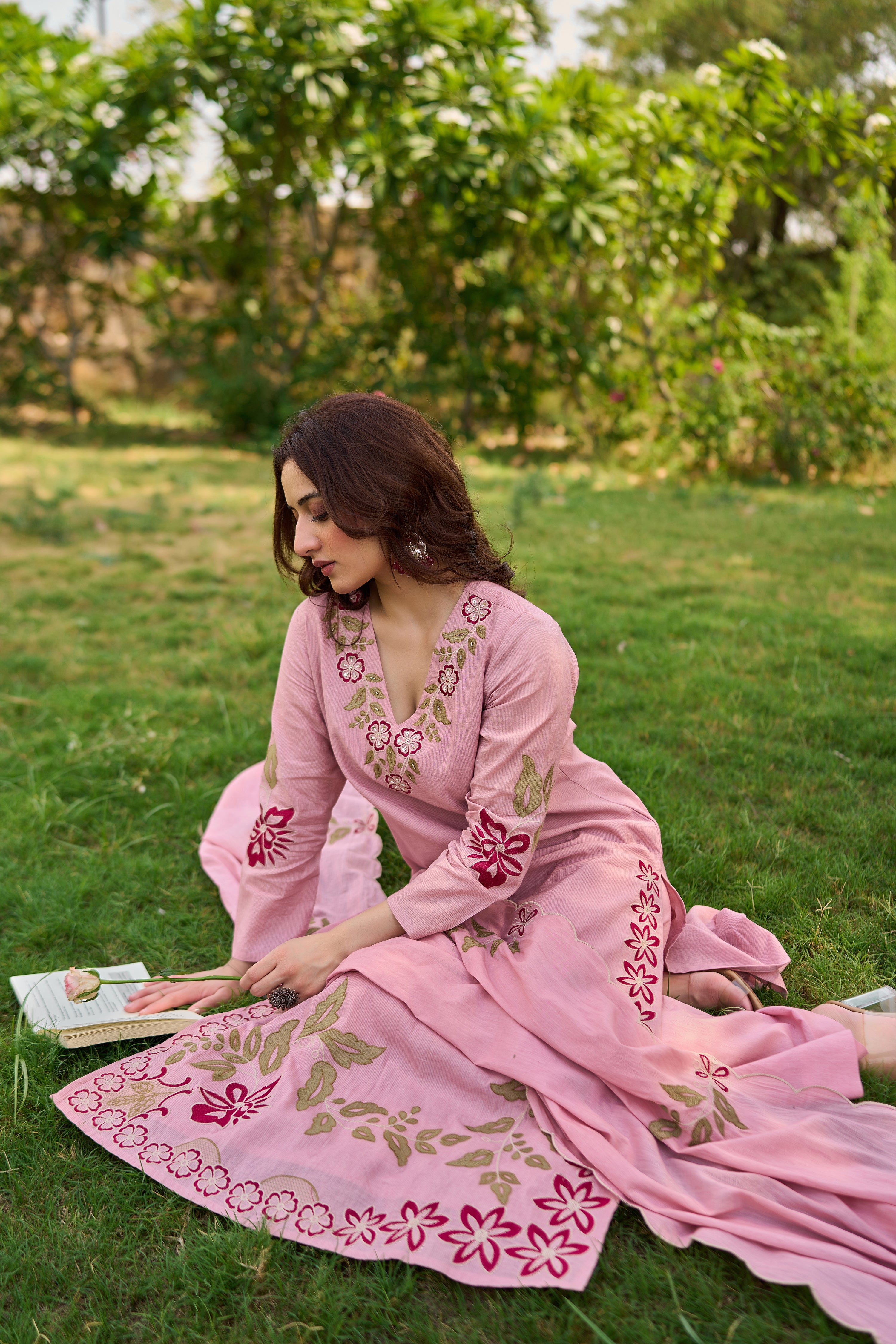 Blooming Blush Embroidered Set