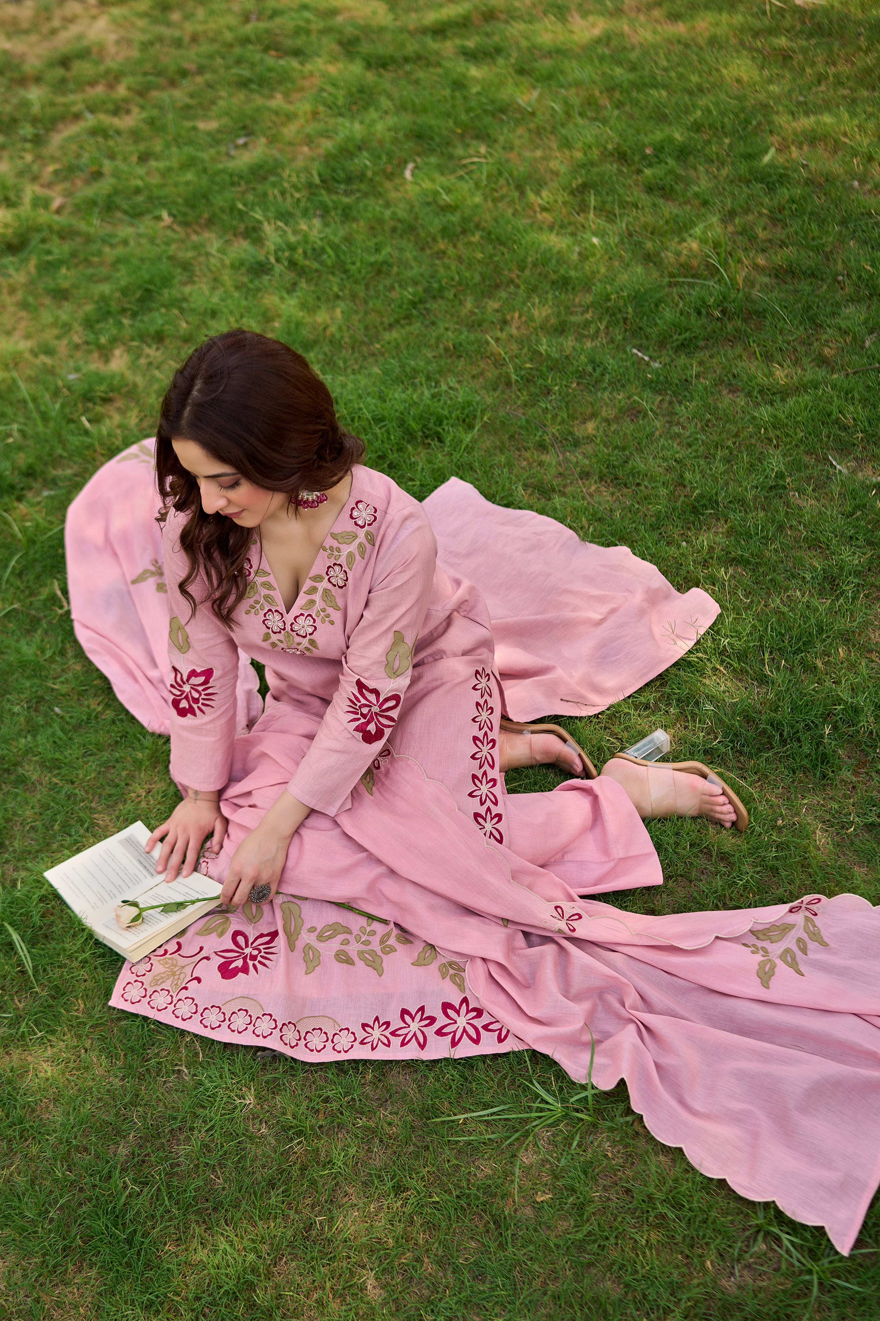 Blooming Blush Embroidered Set