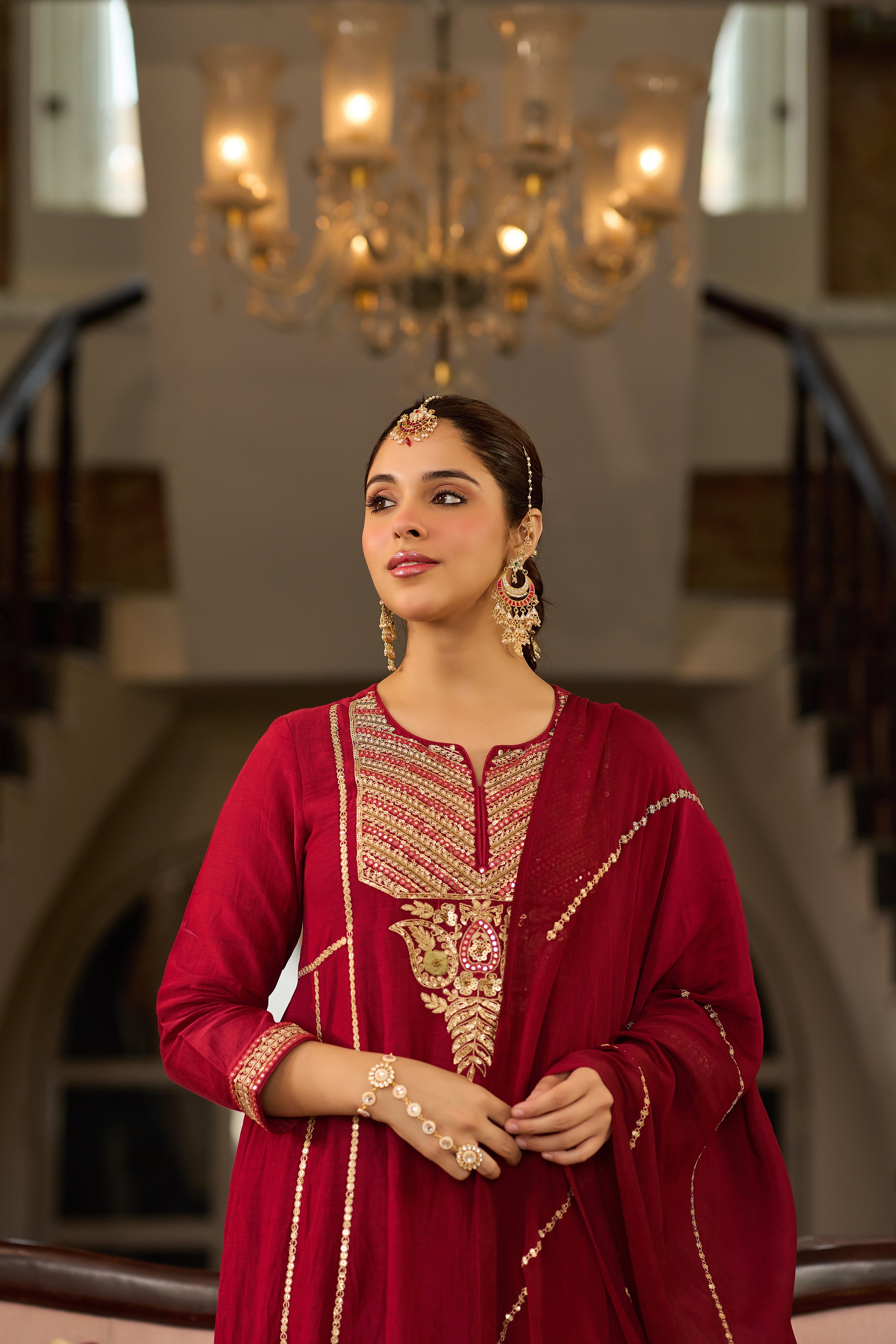 Ruby Embroidered Suit Set