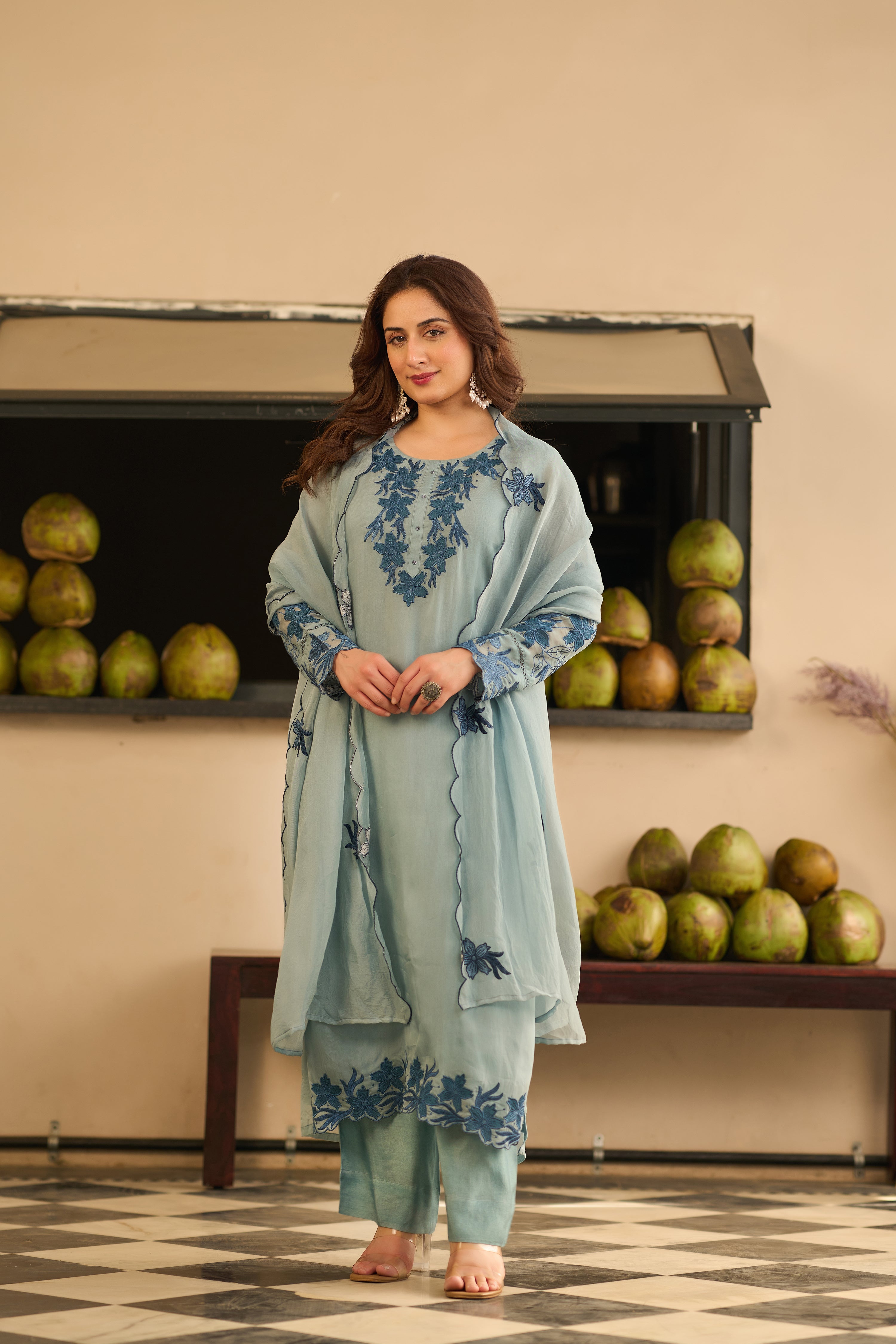 Powder Blue Blossom Suit Set