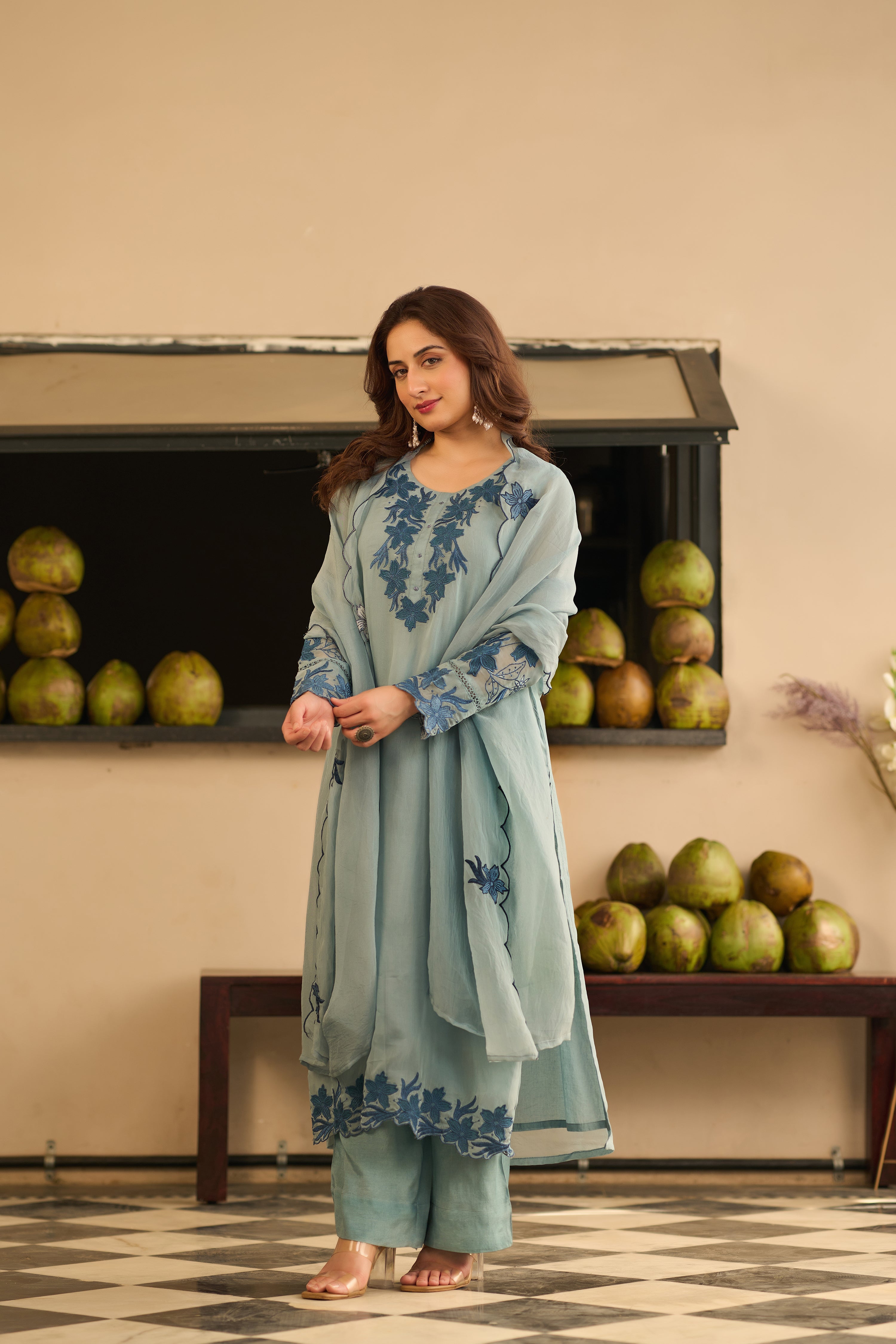 Powder Blue Blossom Suit Set