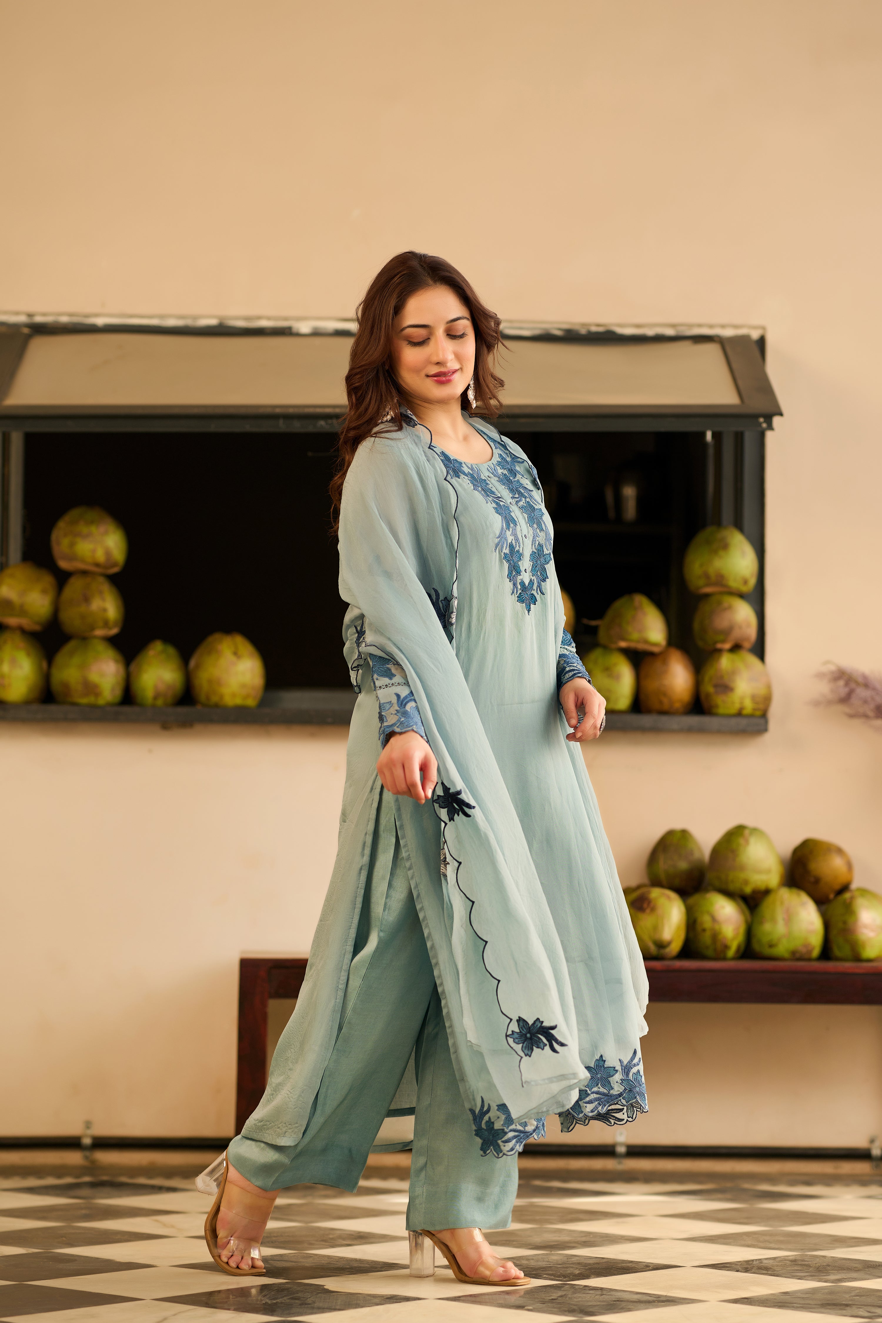 Powder Blue Blossom Suit Set