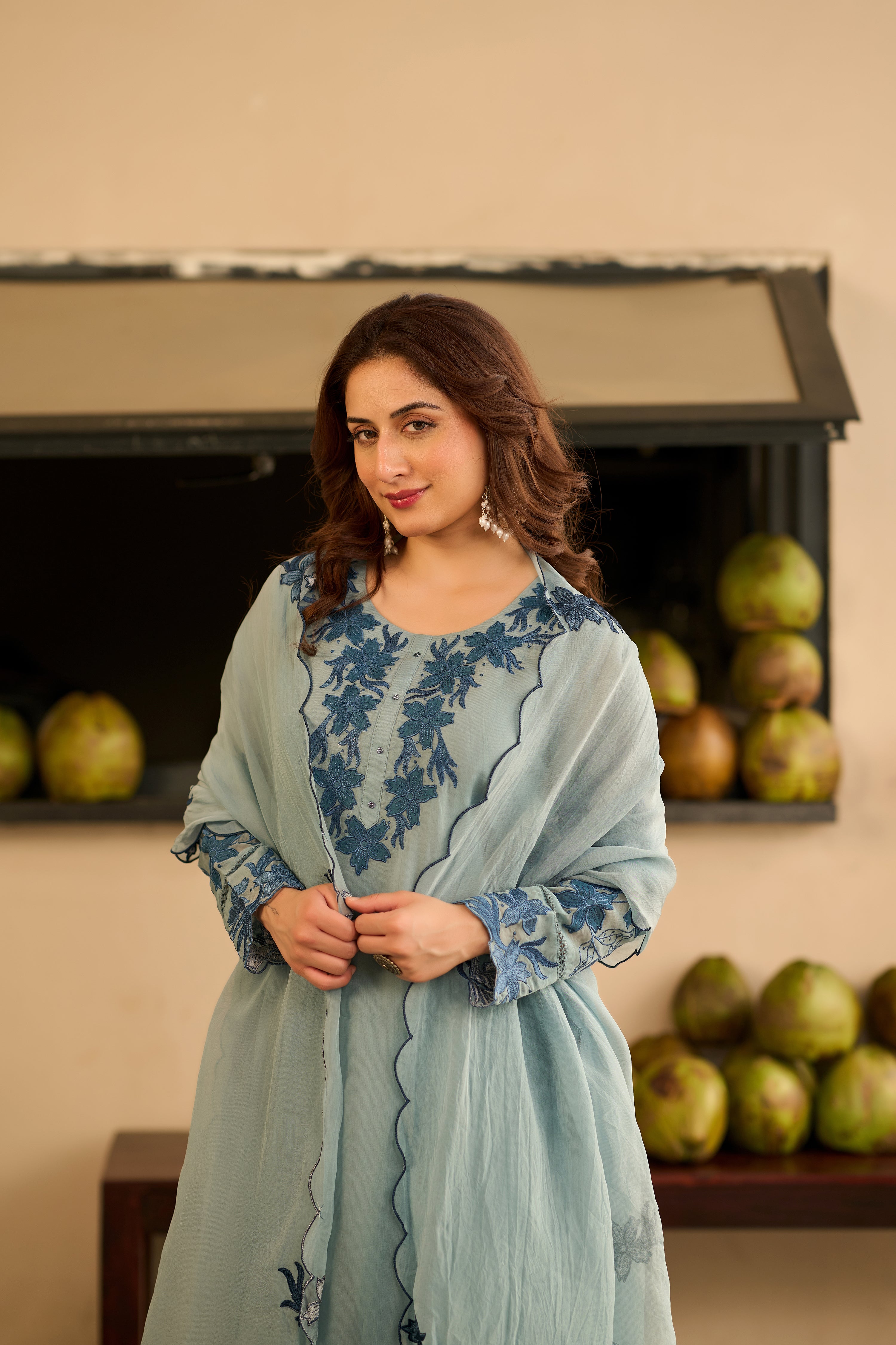 Powder Blue Blossom Suit Set