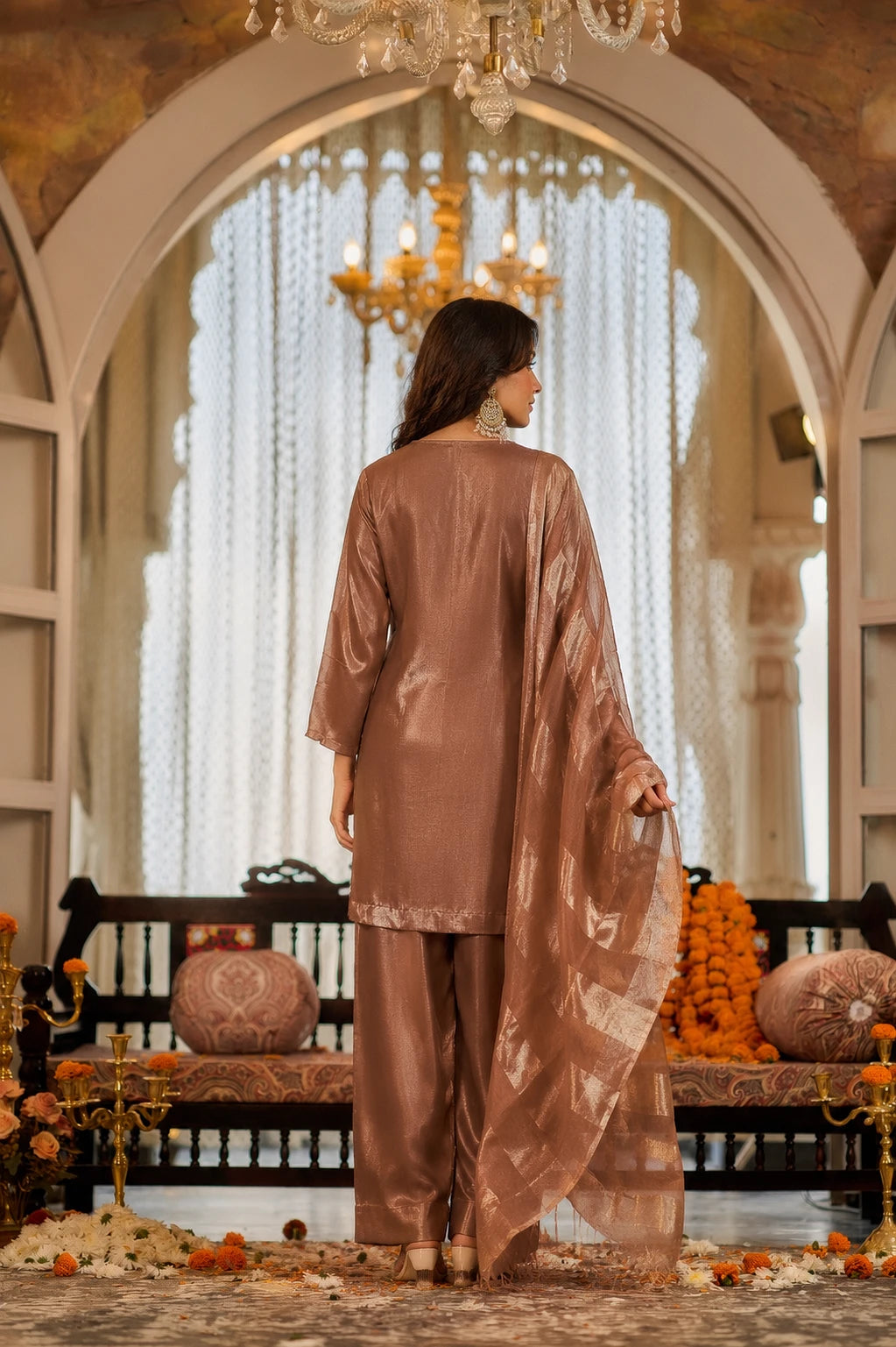 Bronze Bloom Festive Suit