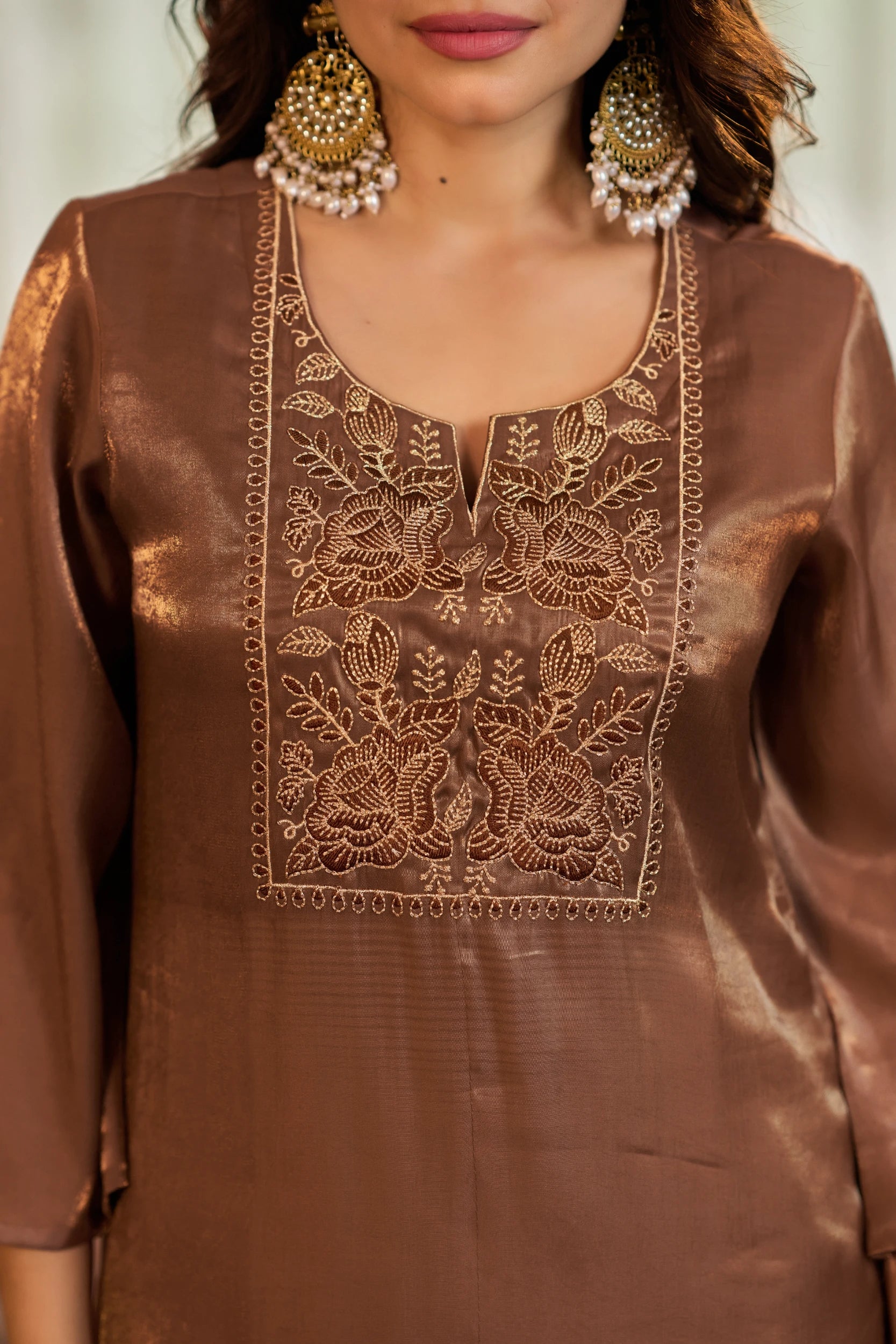 Bronze Bloom Festive Suit