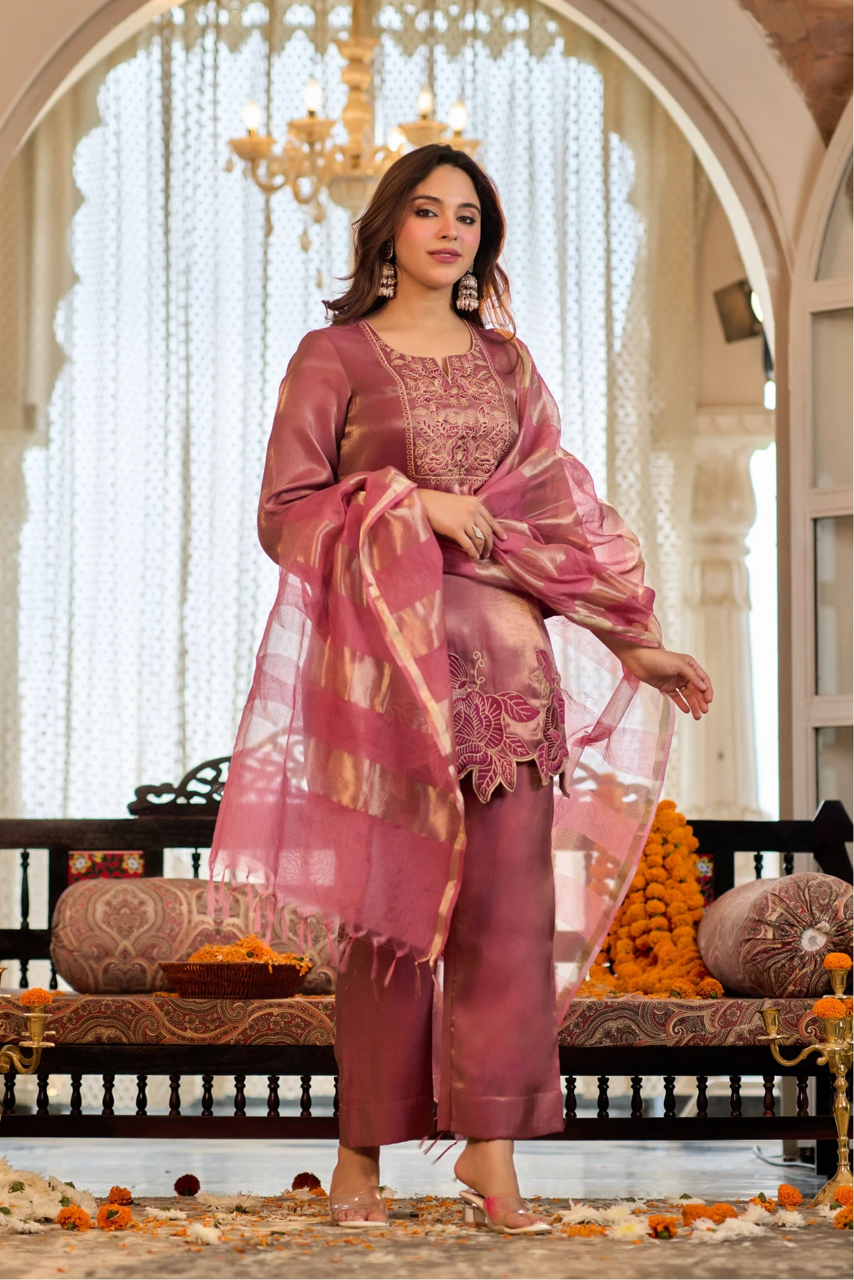 Rosewood Gold Embroidered Suit