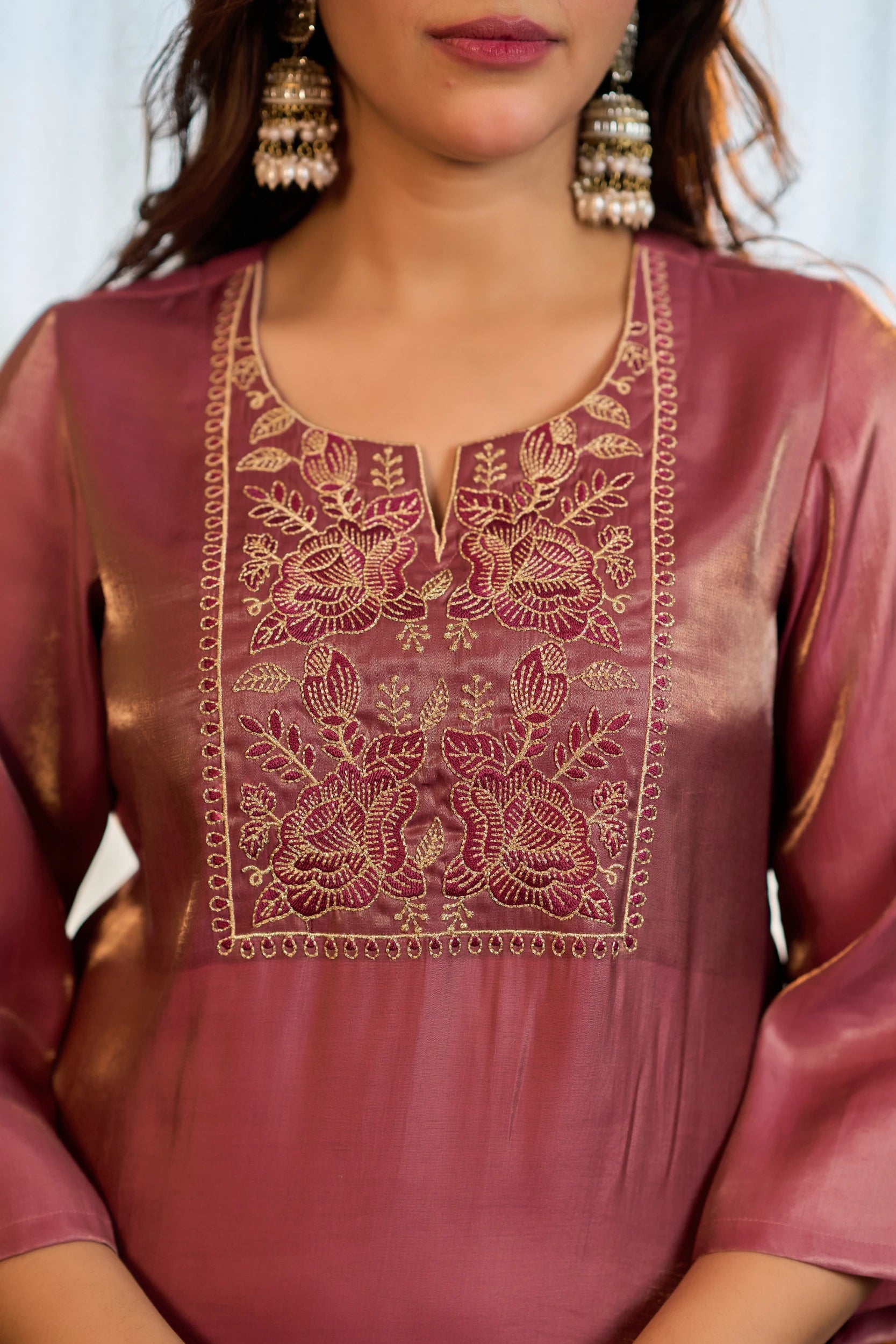 Rosewood Gold Embroidered Suit