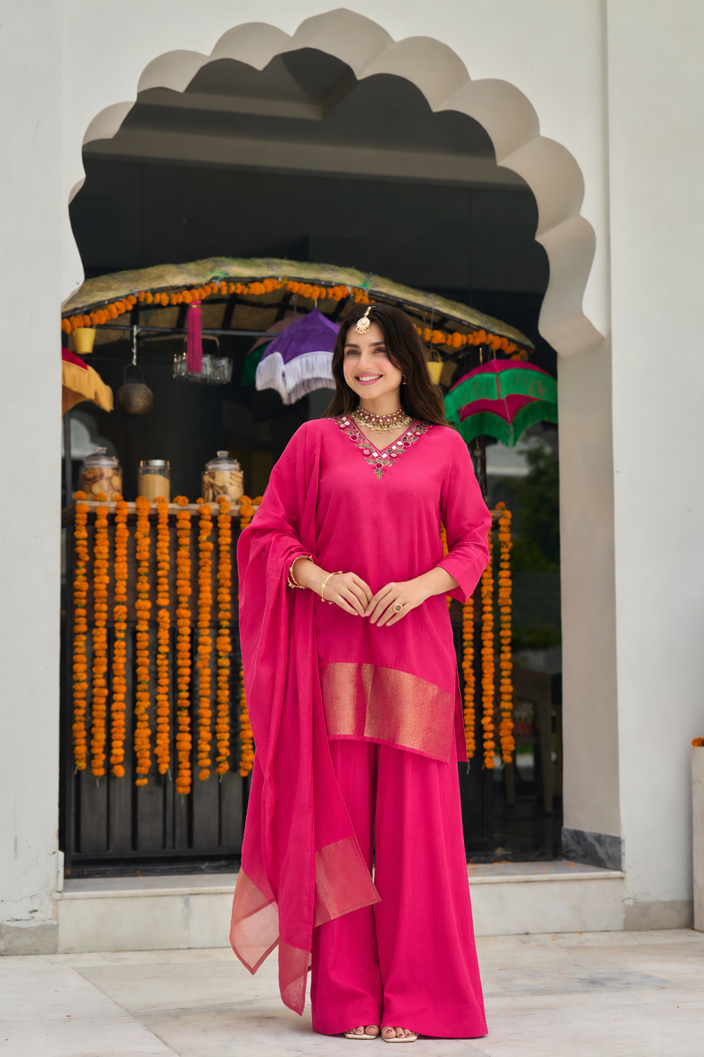 Fuchsia Pink Grace Suit Set