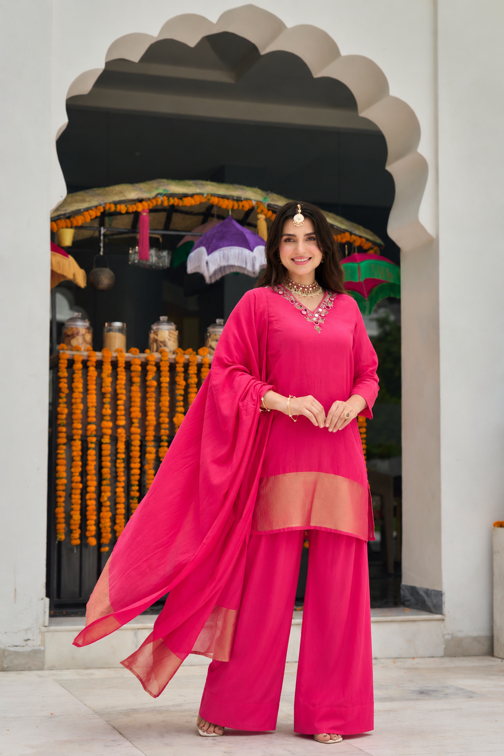Fuchsia Pink Grace Suit Set