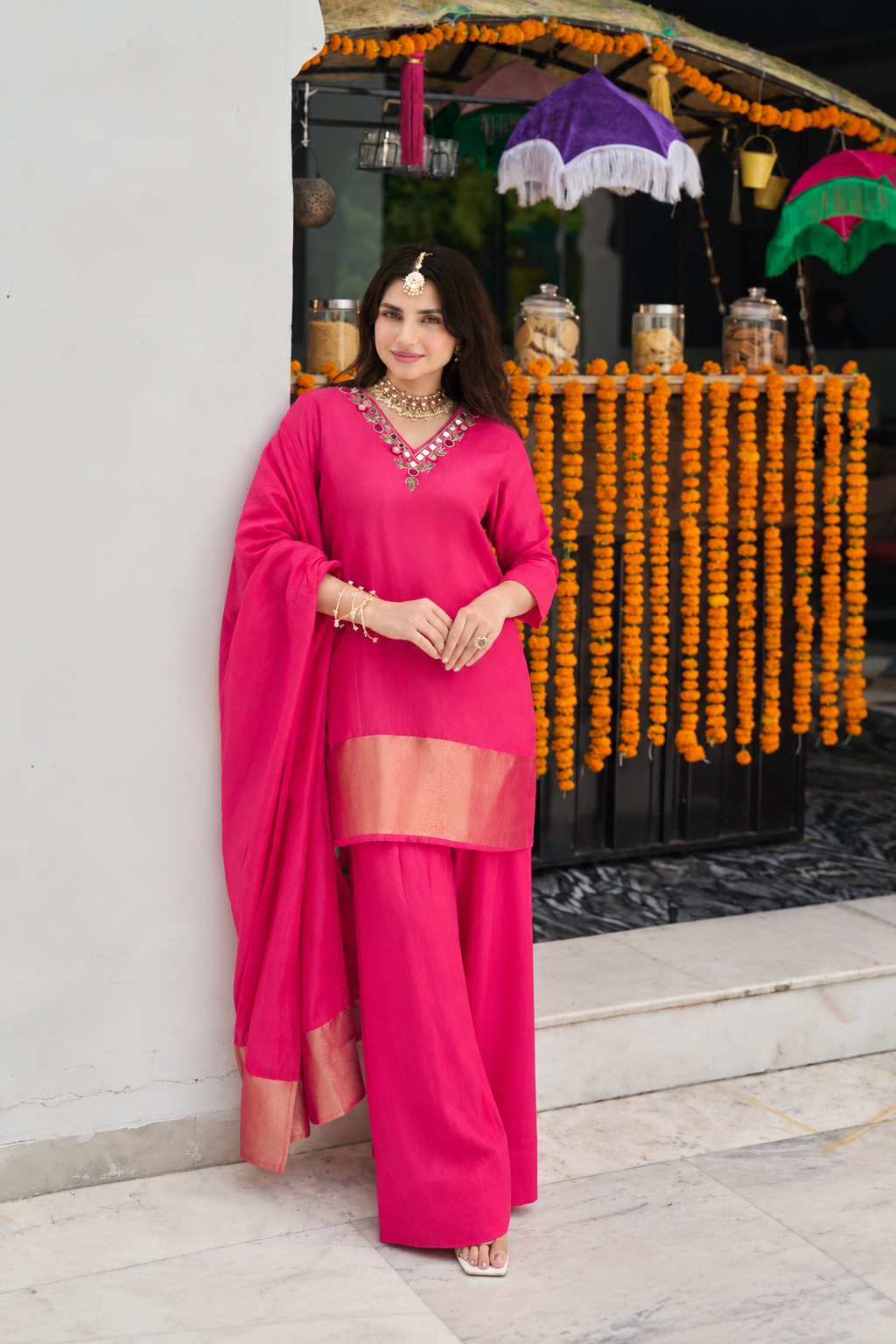 Fuchsia Pink Grace Suit Set