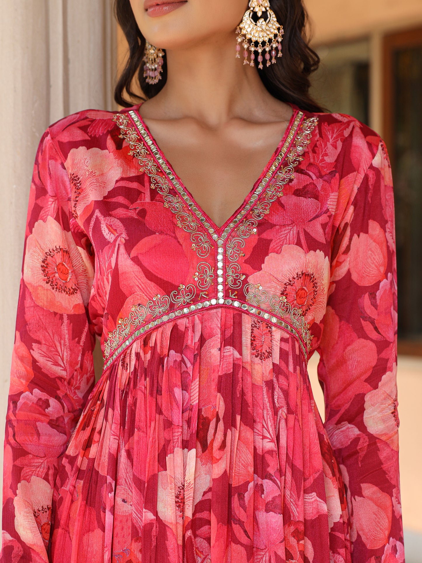 Shades Of Pink Chinnon Kurta Set