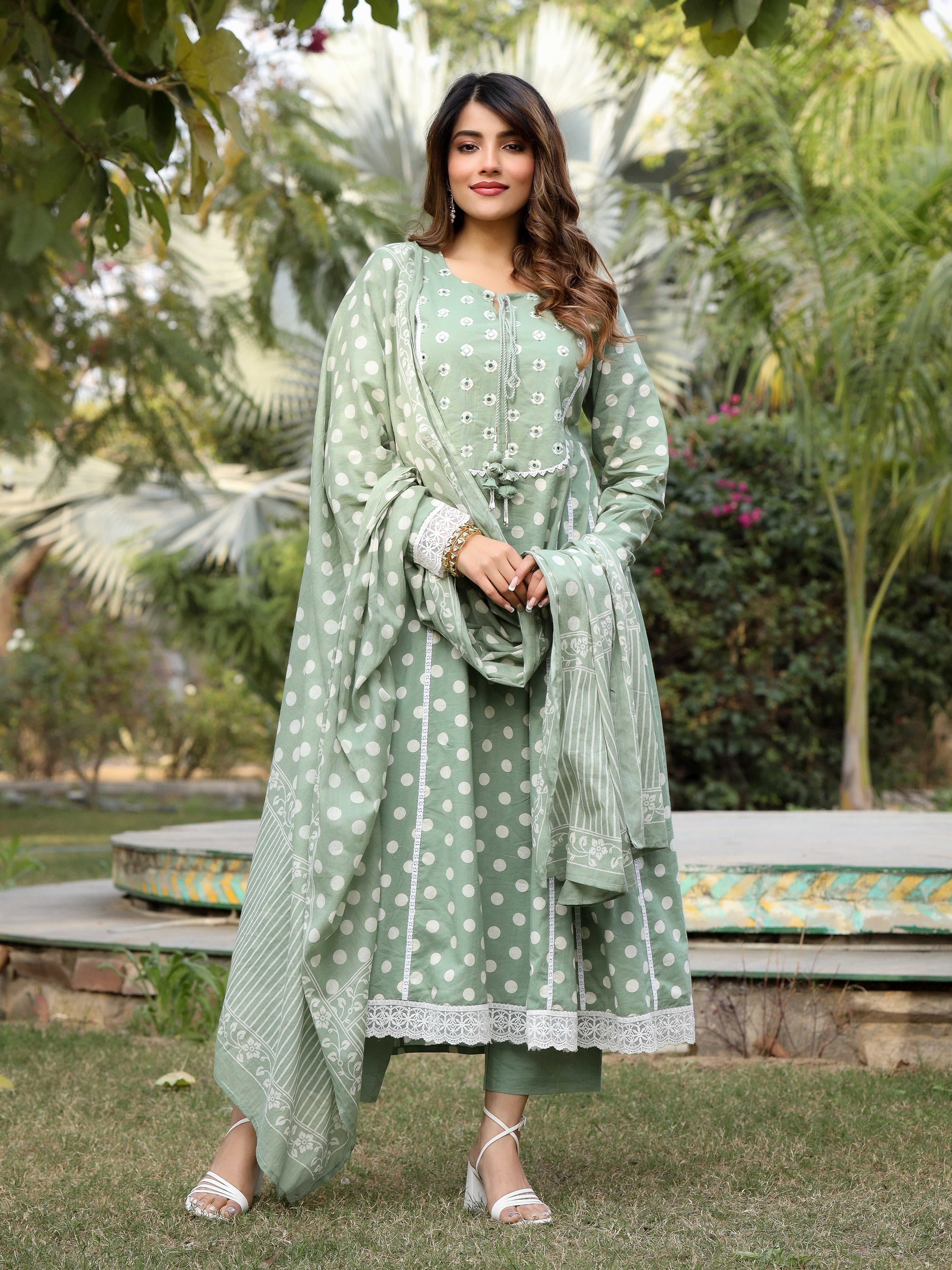 Zoya Green Polka Dot Set