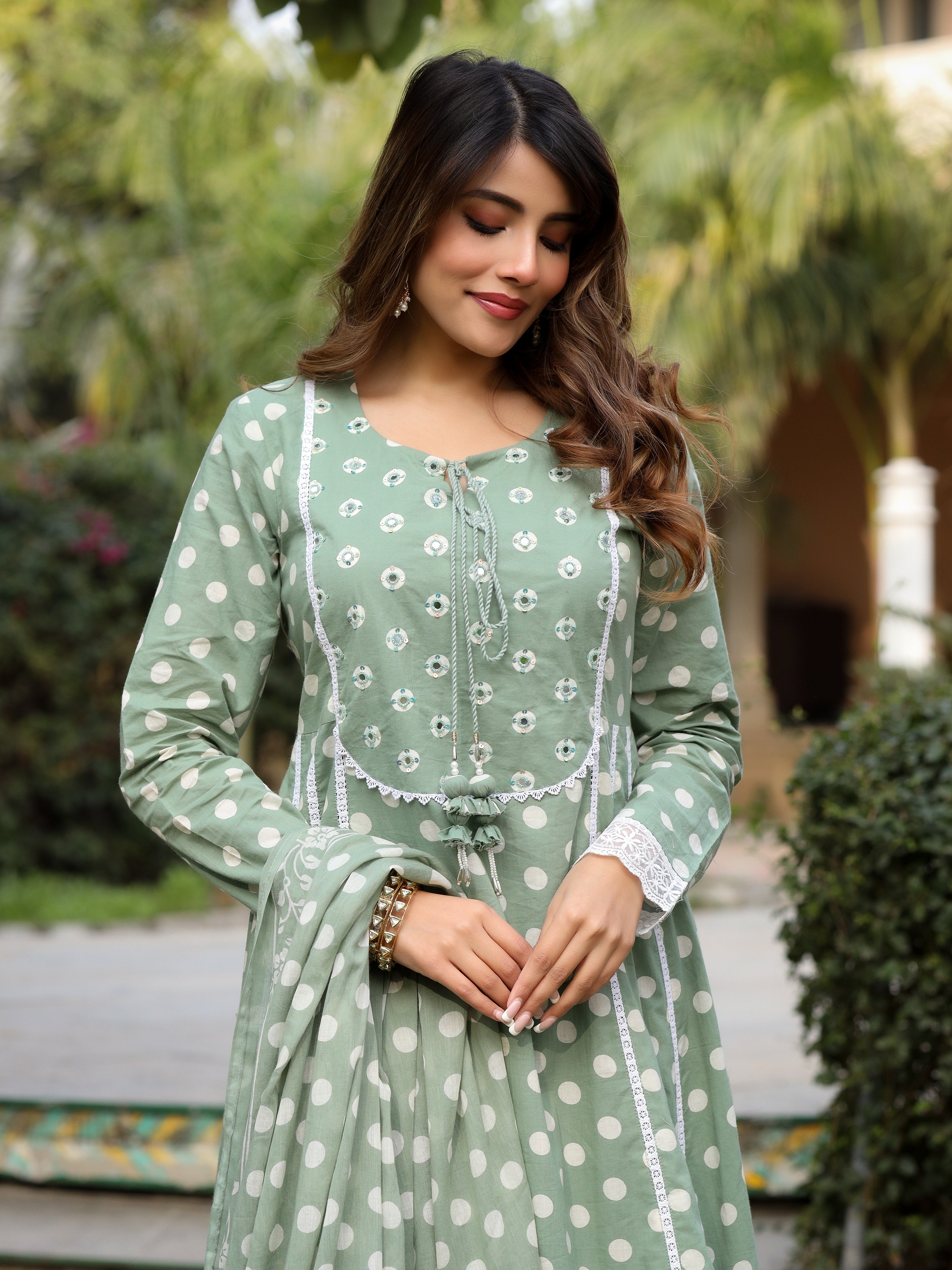 Zoya Green Polka Dot Set
