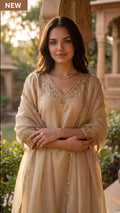 Ivory Bloom Chanderi Suit Set