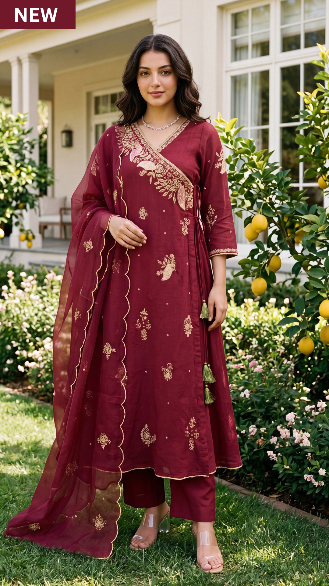 Royal Wine Embroidered Suit