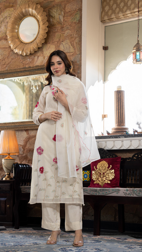 Pearl Charm Chanderi Suit Set