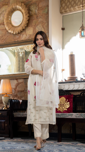 Pearl Charm Chanderi Suit Set