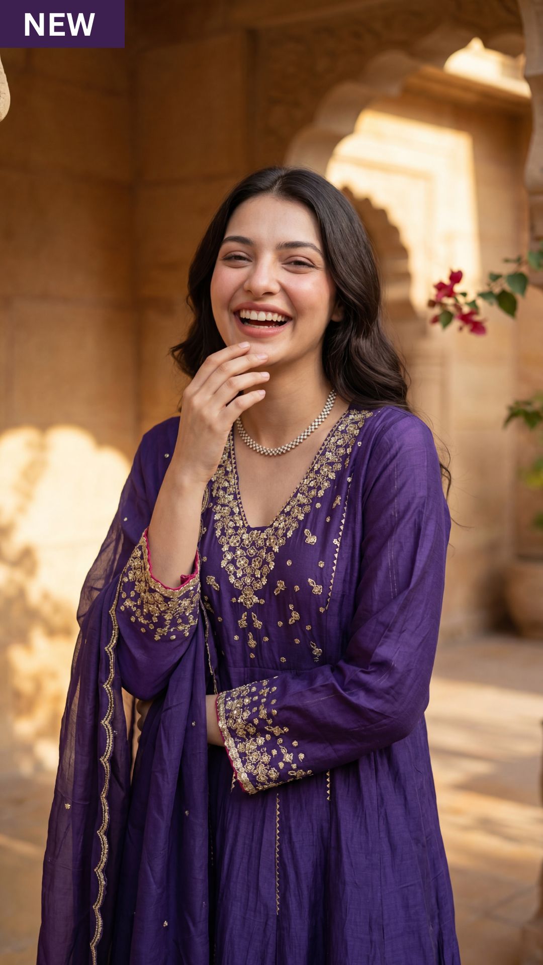 Regal Berry Mul Chanderi Suit Set