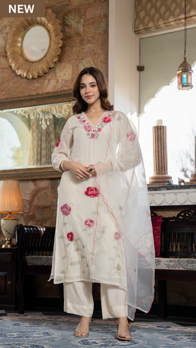 Pearl Charm Chanderi Suit Set