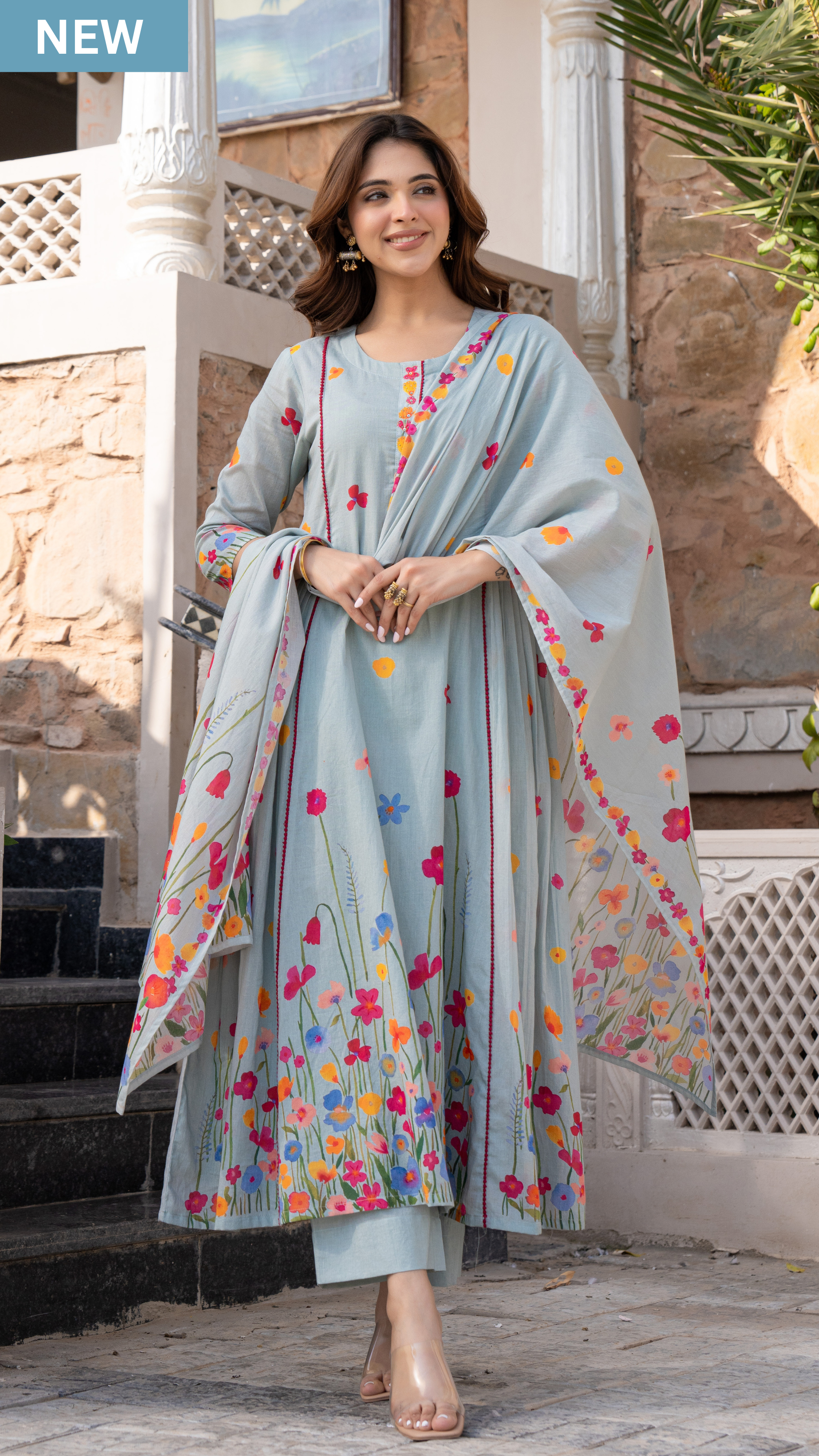 Ember Blossom Cotton Suit Set