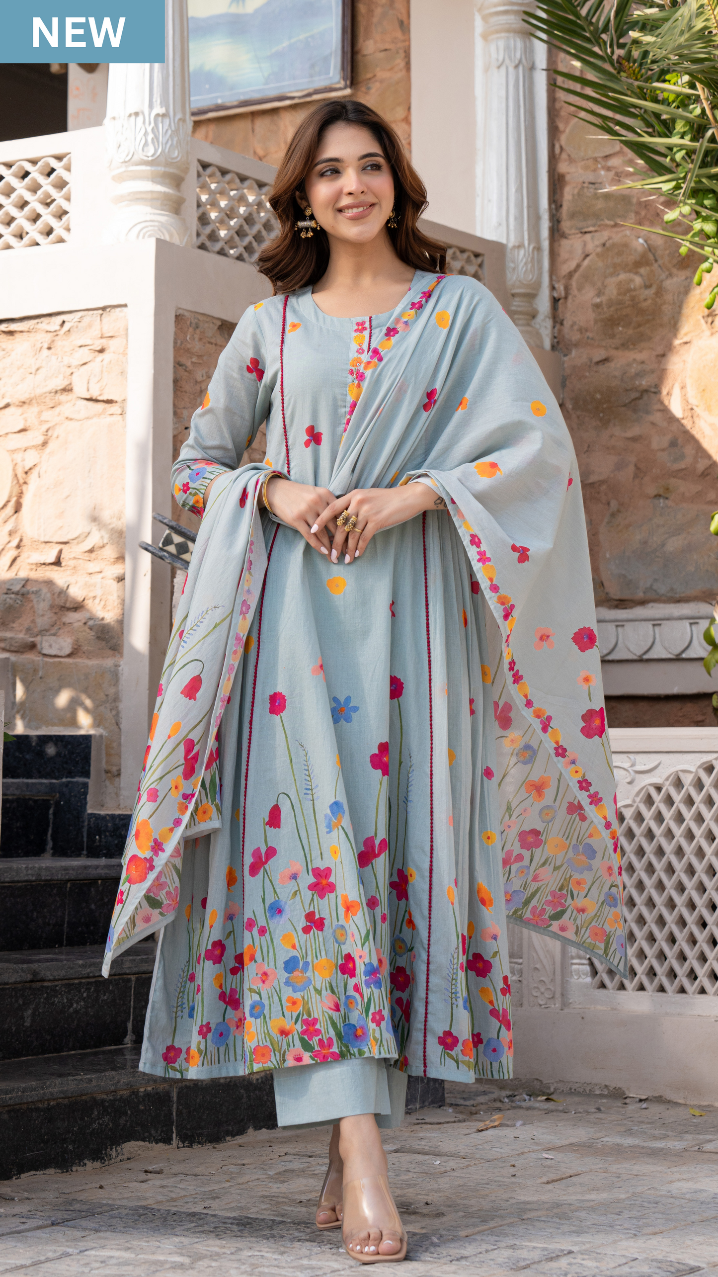 Ember Blossom Cotton Suit Set