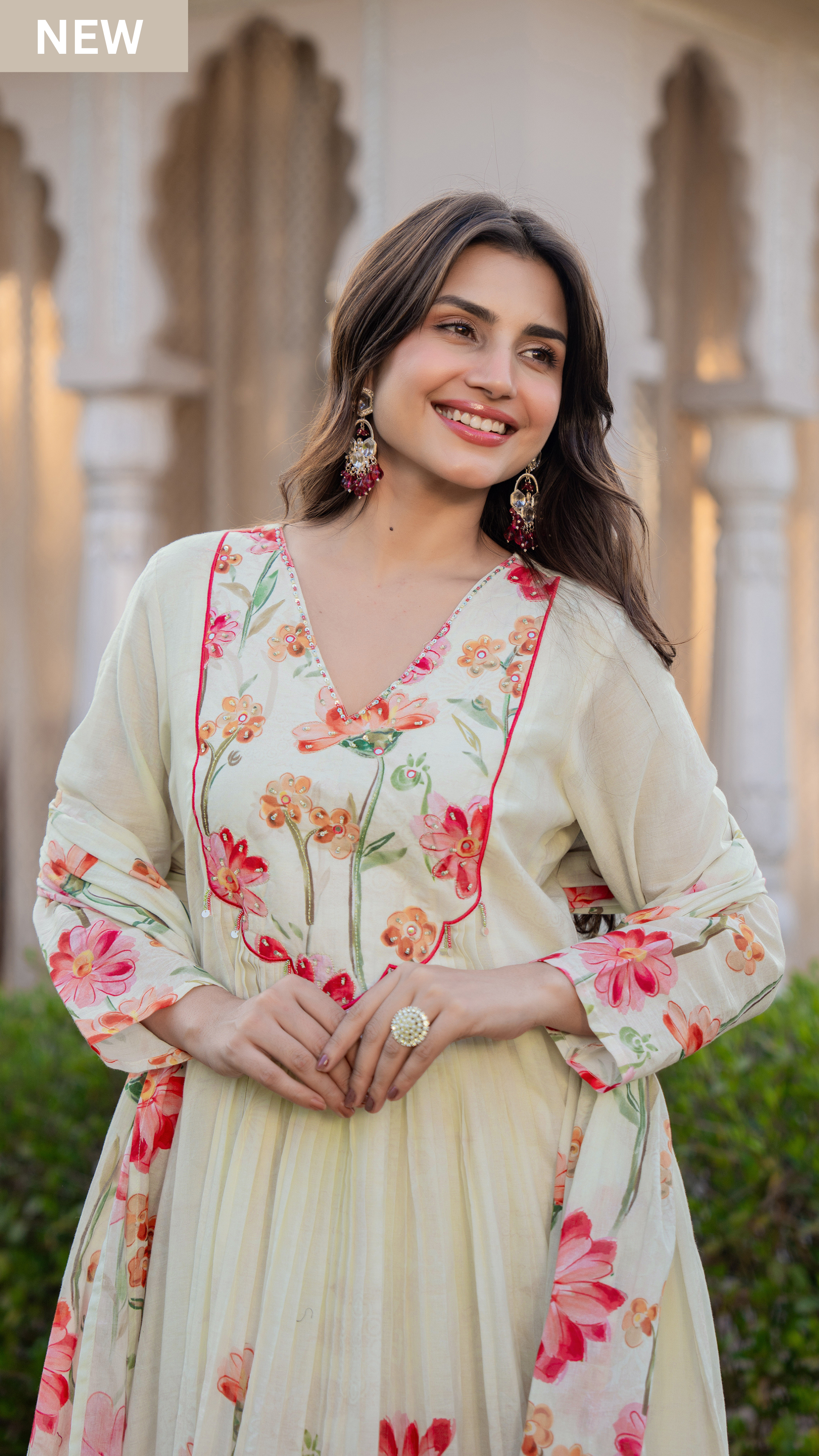 Ivory Petal Grace Cotton Suit Set