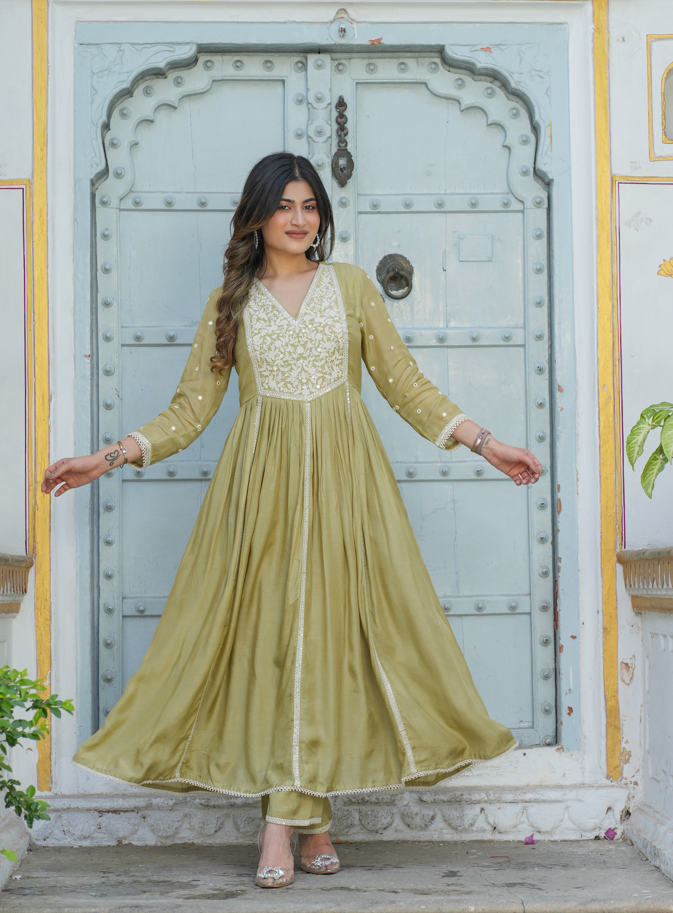 Gul Sage Green Anarkali Set