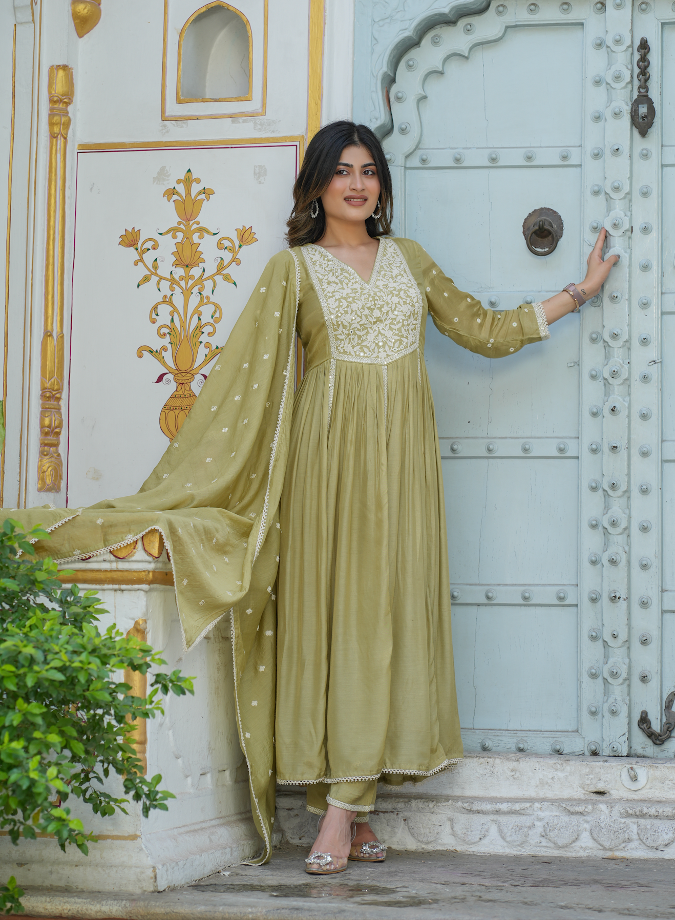 Gul Sage Green Anarkali Set