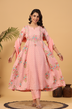 Pink Bloom Anarkali Set