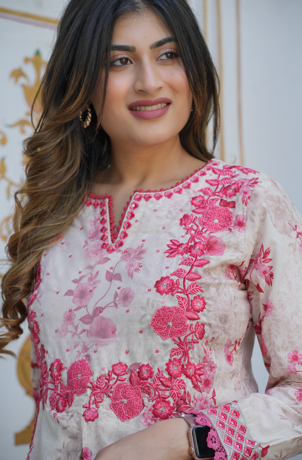 Blushing pink Anarkali Set