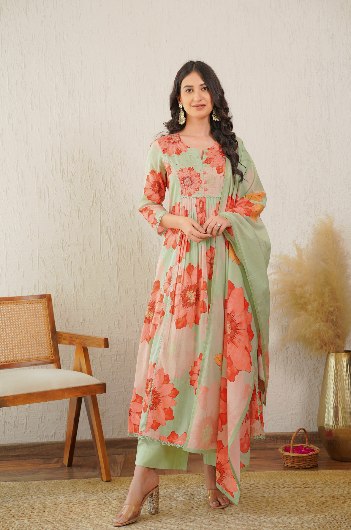 Green Shades of Tangerine Flowers