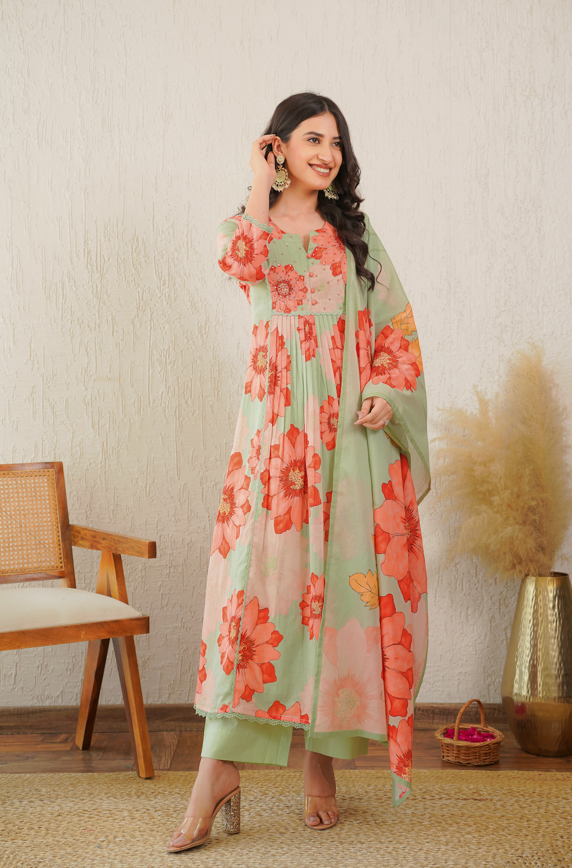 Green Shades of Tangerine Flowers