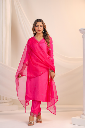 Blush Bloom Silk Suit Set
