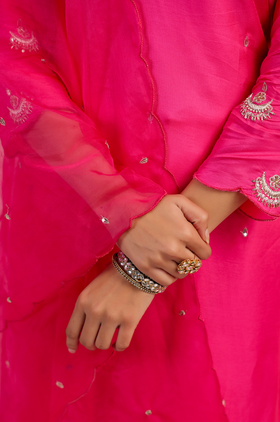 Blush Bloom Silk Suit Set