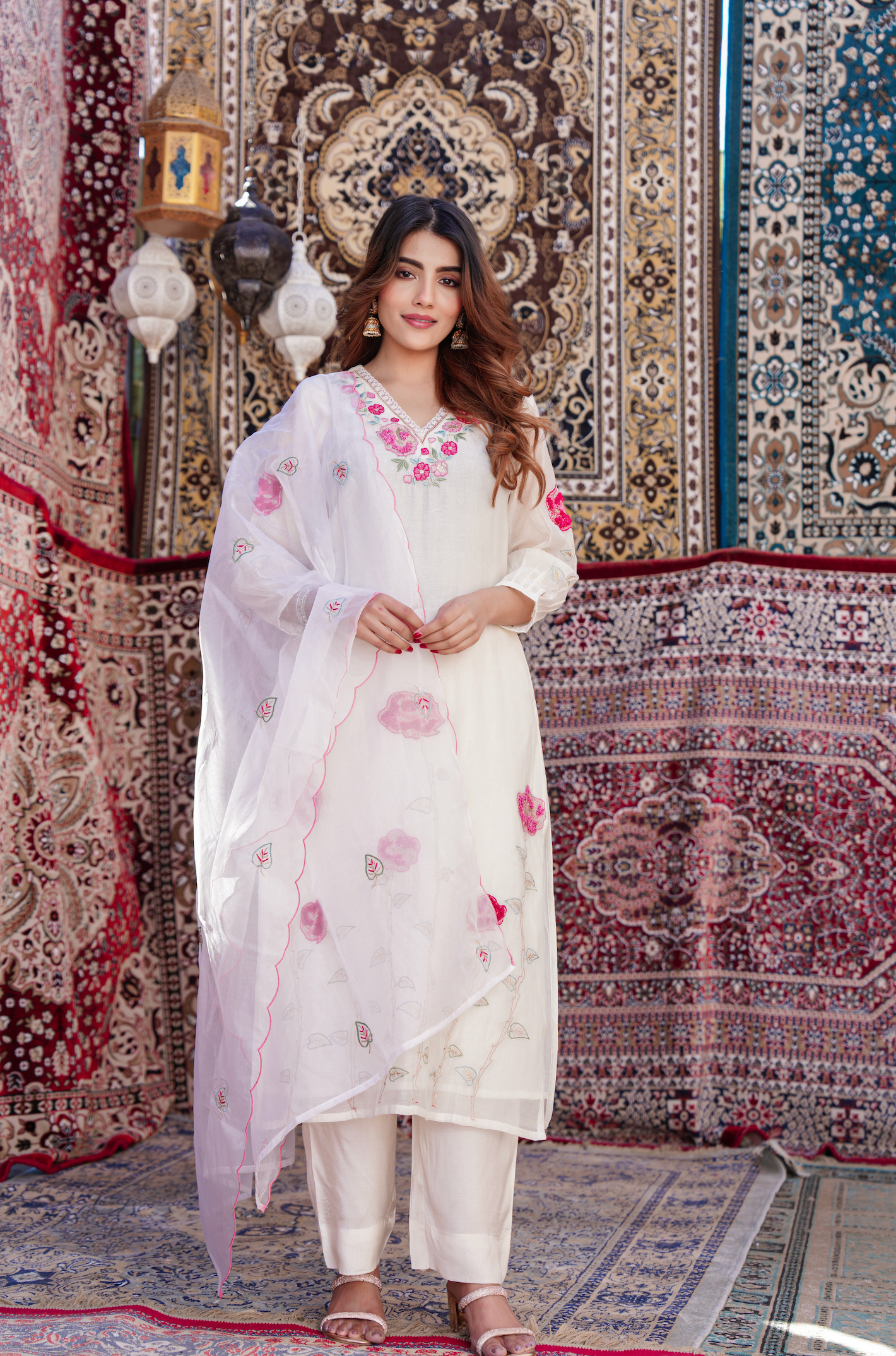 Pearl Charm Chanderi Suit Set