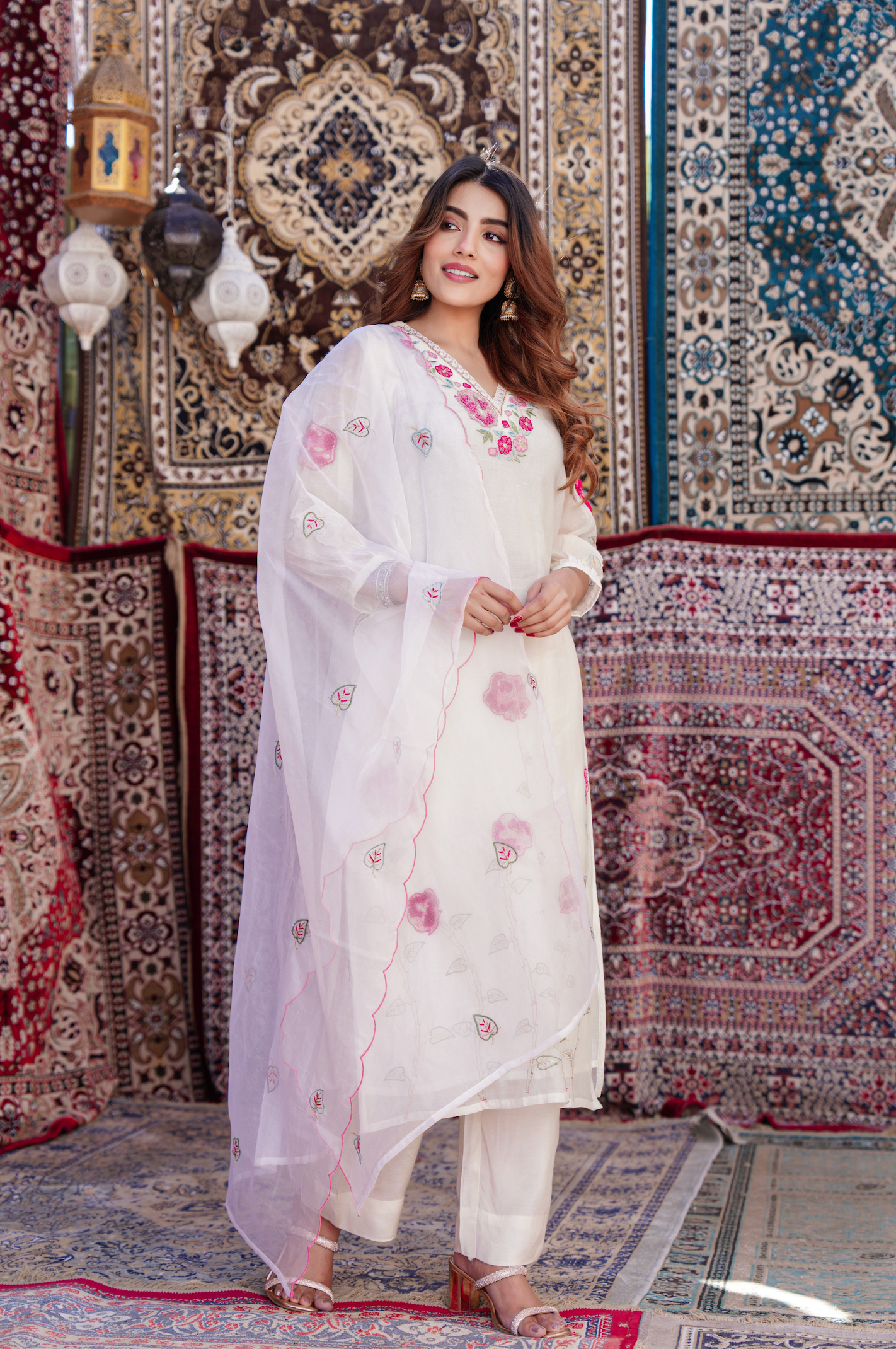 Pearl Charm Chanderi Suit Set