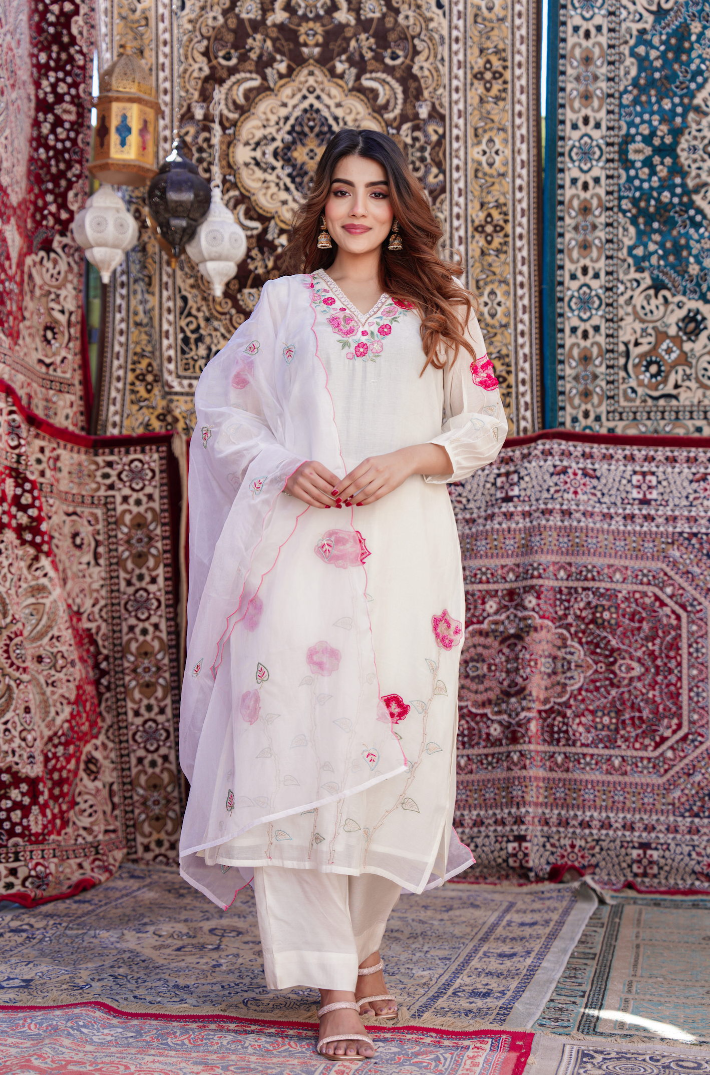 Pearl Charm Chanderi Suit Set