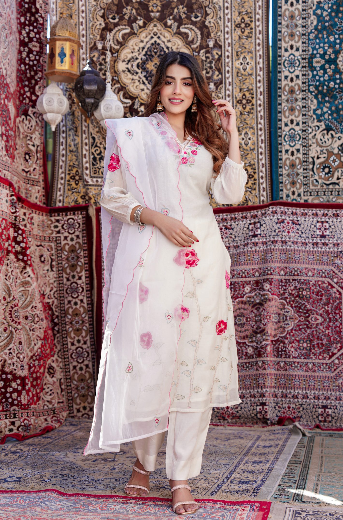 Pearl Charm Chanderi Suit Set