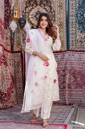 Pearl Charm Chanderi Suit Set