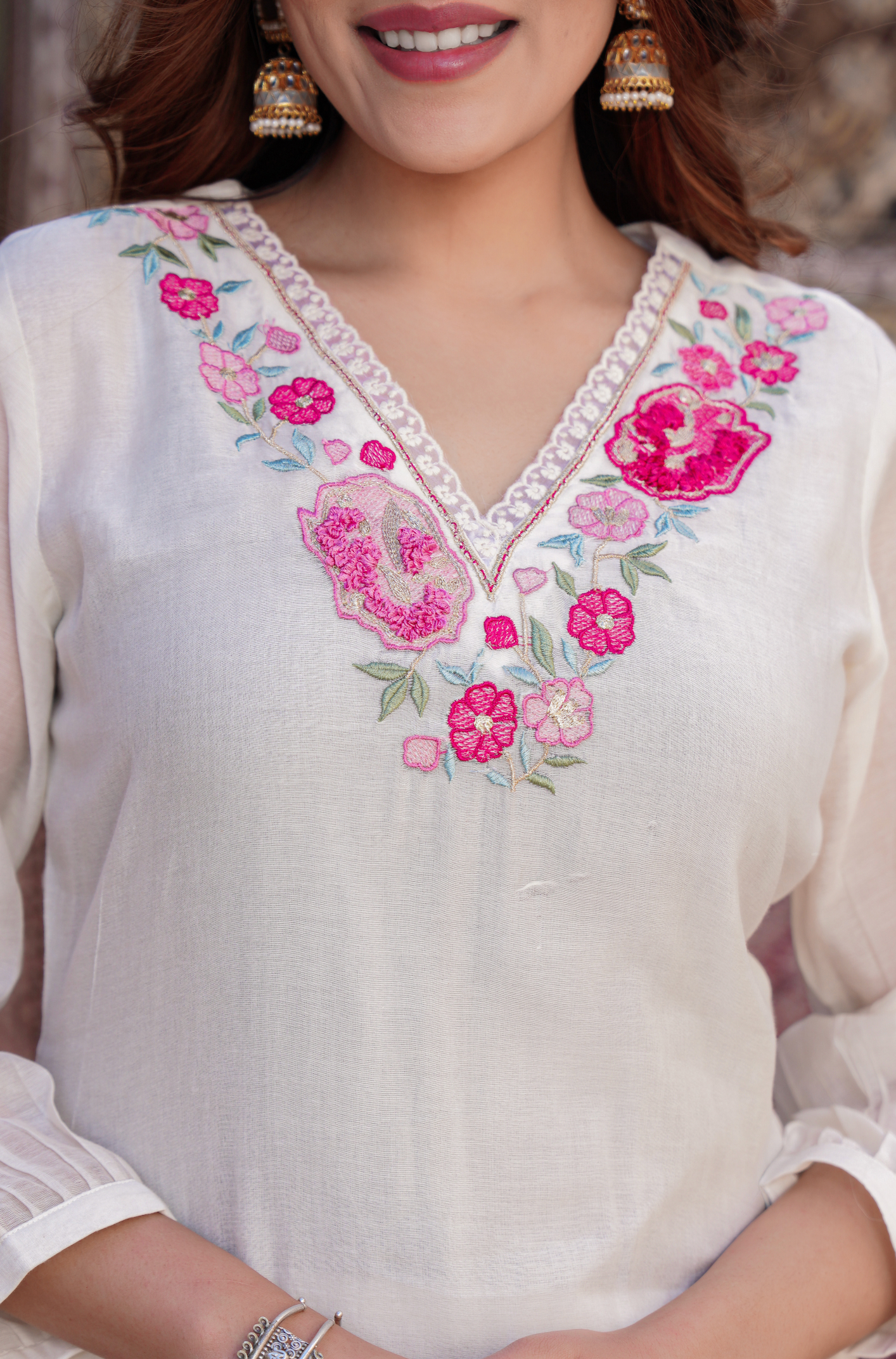 Pearl Charm Chanderi Suit Set