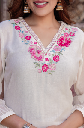 Pearl Charm Chanderi Suit Set
